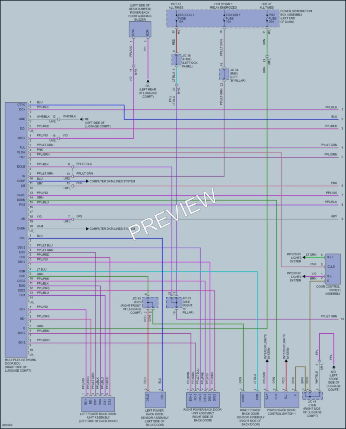 2025 Toyota CrownSignia Trunk Tailgate Fuel Door wiring diagram preview