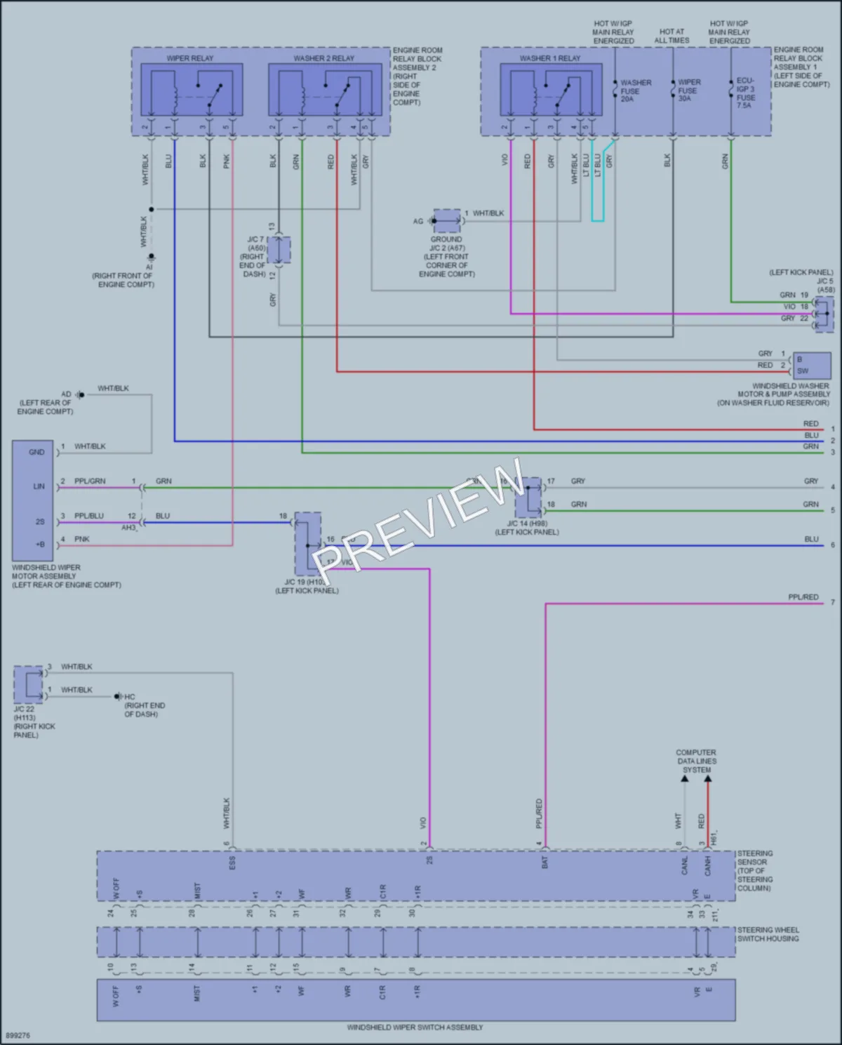 2025 Toyota CrownSignia Wiper Washer wiring diagram preview