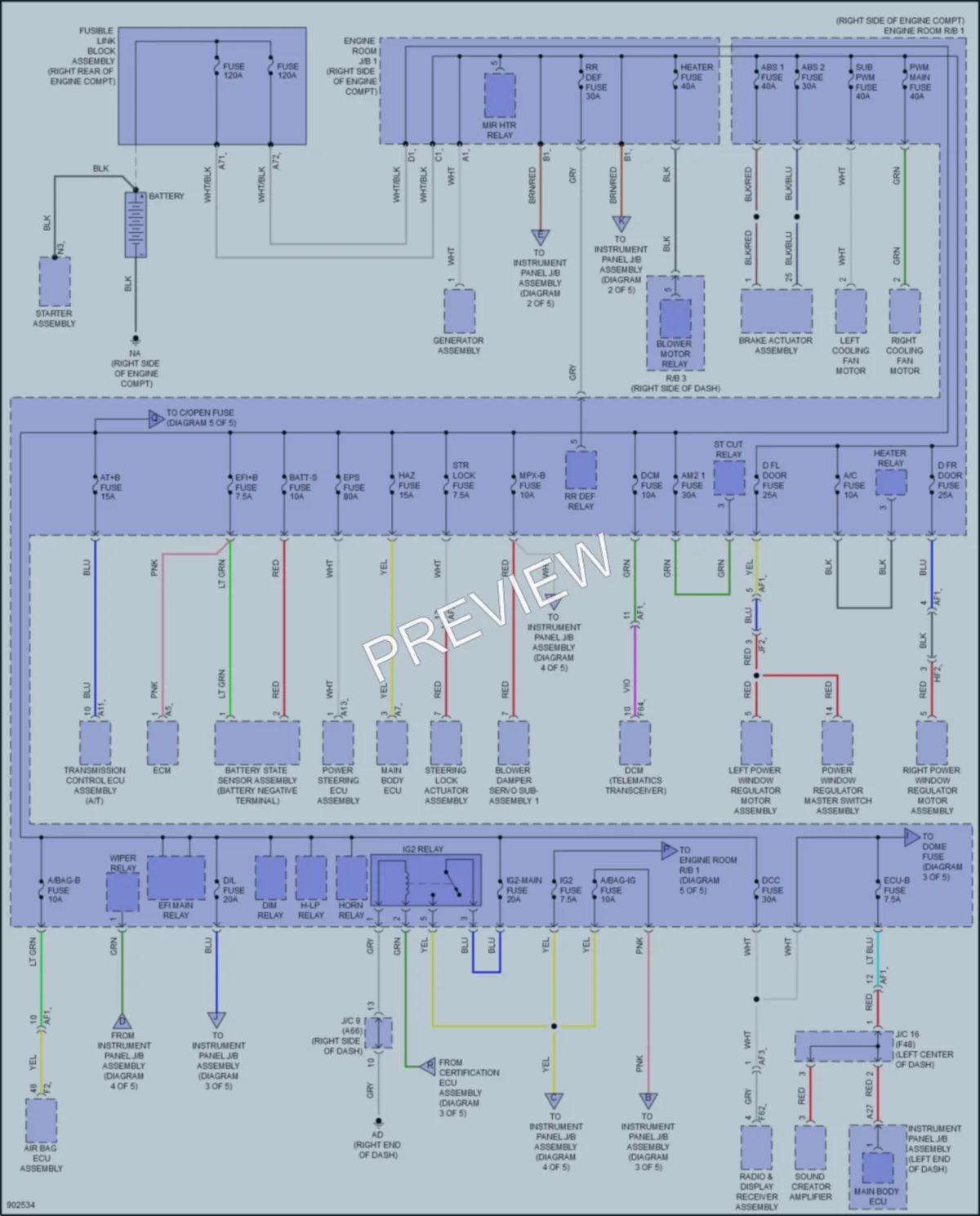2025 Toyota GR86 Power Distribution wiring diagram preview