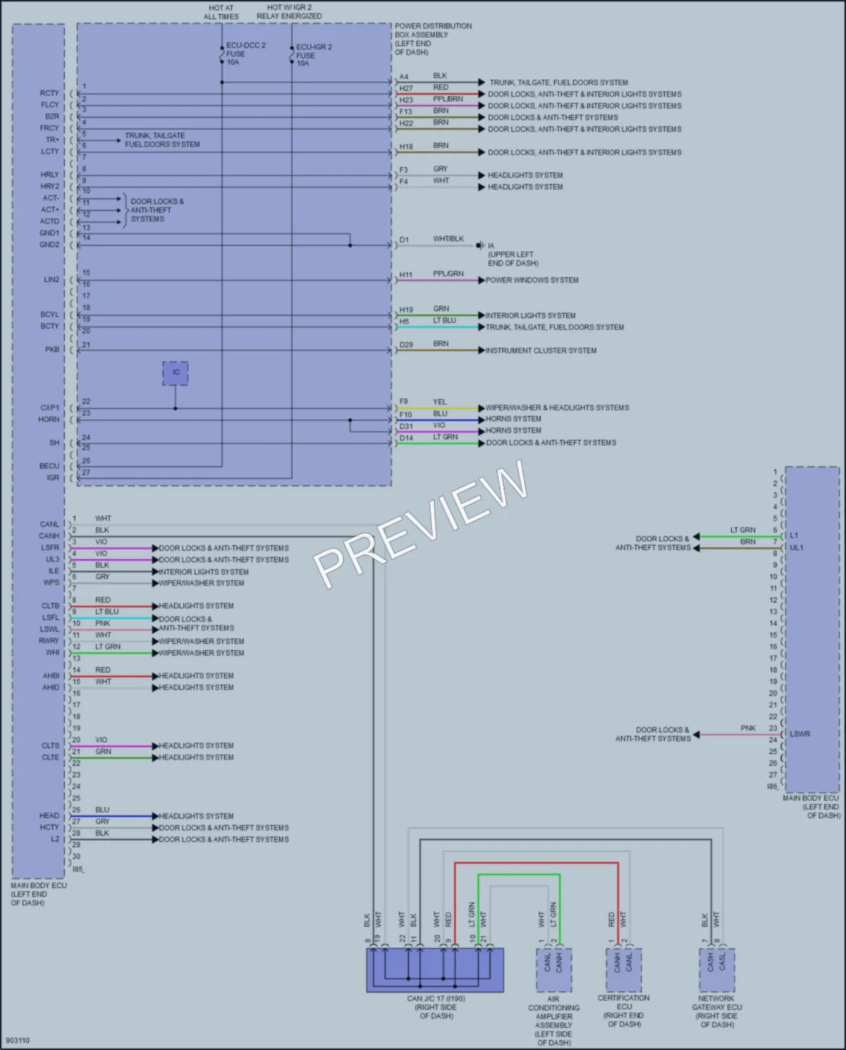 2025 Toyota GRCorolla Body Control Modules wiring diagram preview