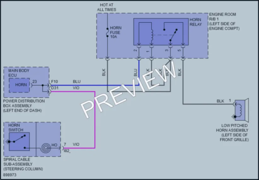 2025 Toyota GRCorolla Horn wiring diagram preview
