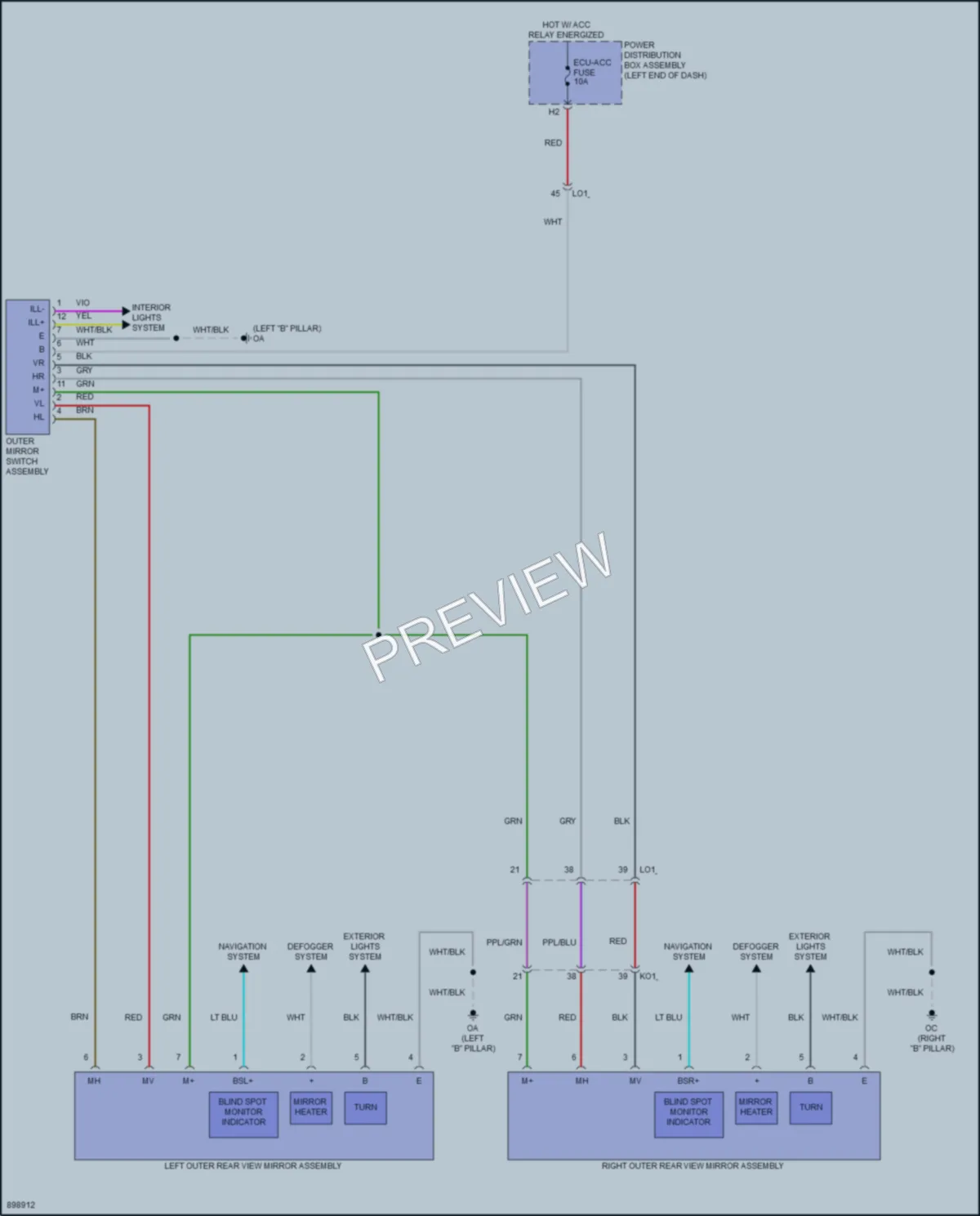 2025 Toyota GRCorolla Power Mirrors wiring diagram preview