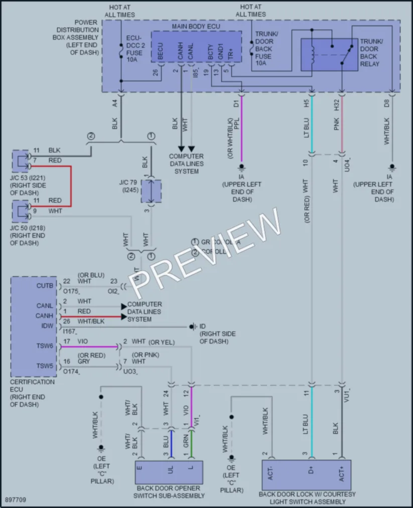 2025 Toyota GRCorolla Trunk Tailgate Fuel Door wiring diagram preview