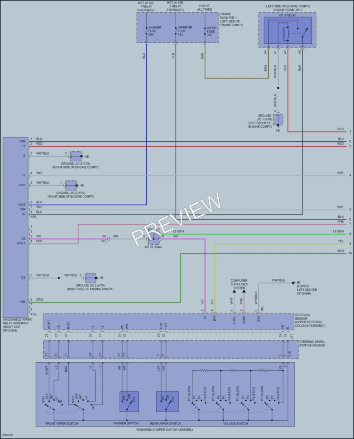 2025 Toyota GRCorolla Wiper Washer wiring diagram preview