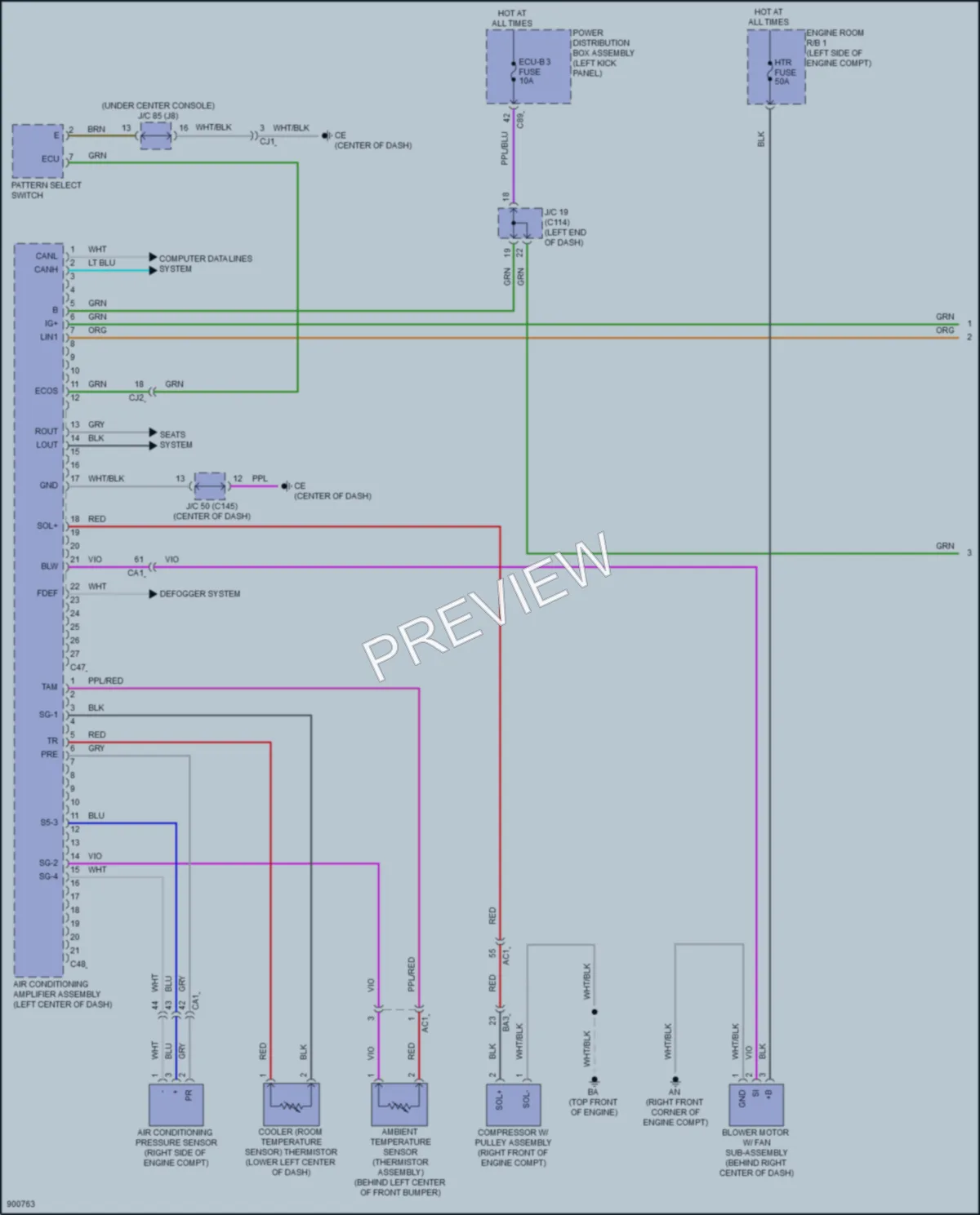 2025 Toyota GrandHighlander Air Conditioning wiring diagram preview
