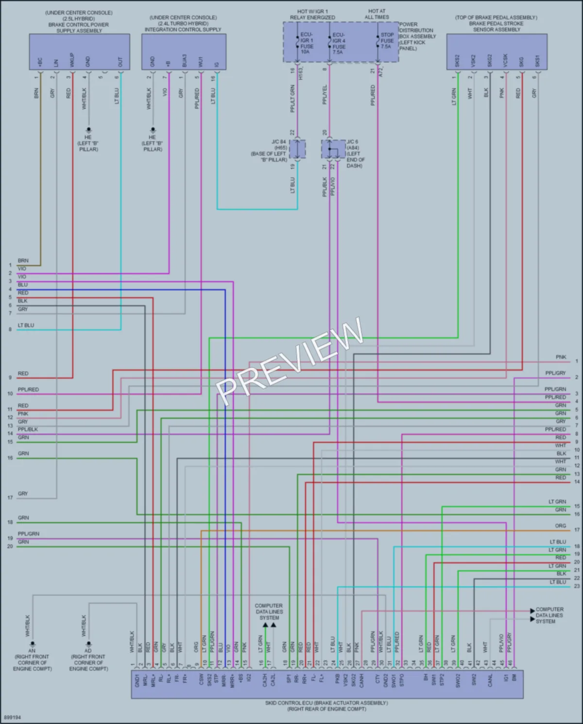 2025 Toyota GrandHighlander Anti Lock Brakes wiring diagram preview