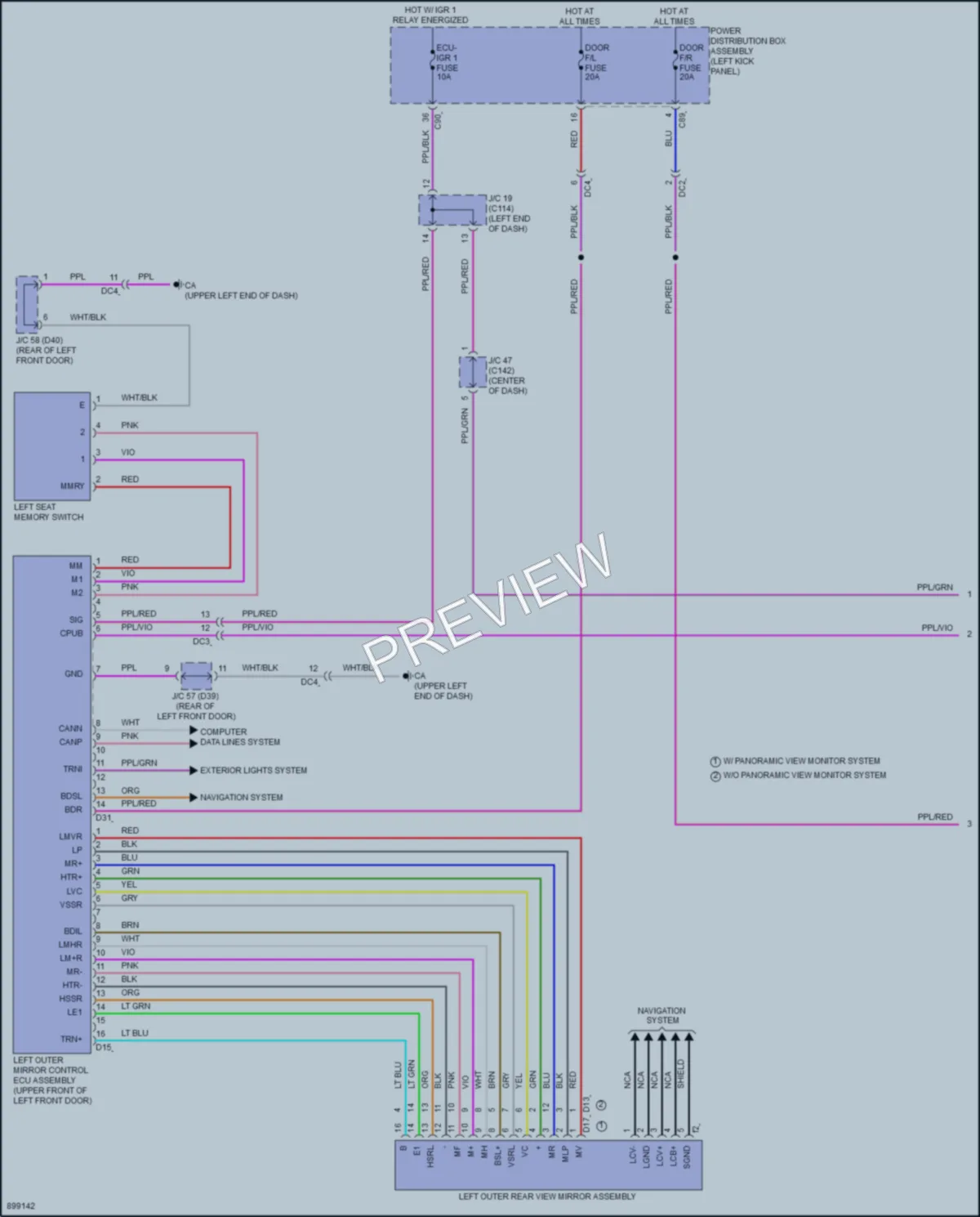 2025 Toyota GrandHighlander Memory Systems wiring diagram preview