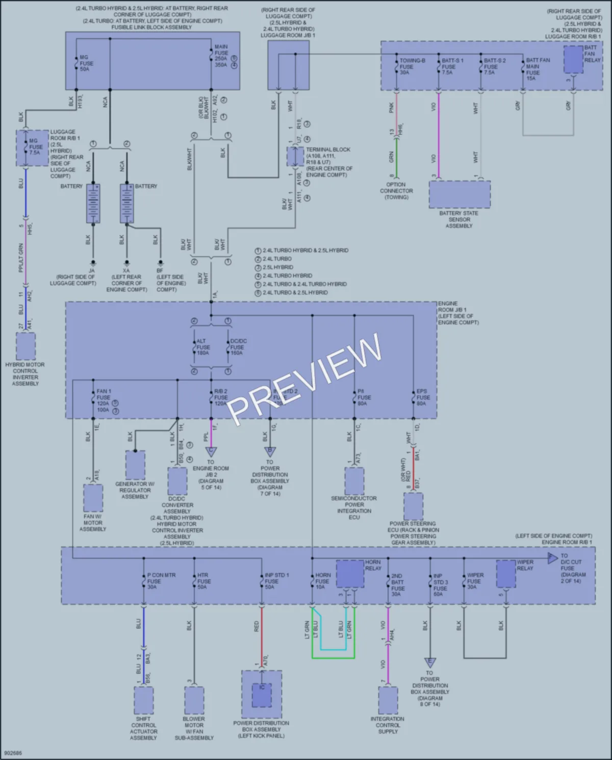 2025 Toyota GrandHighlander Power Distribution wiring diagram preview