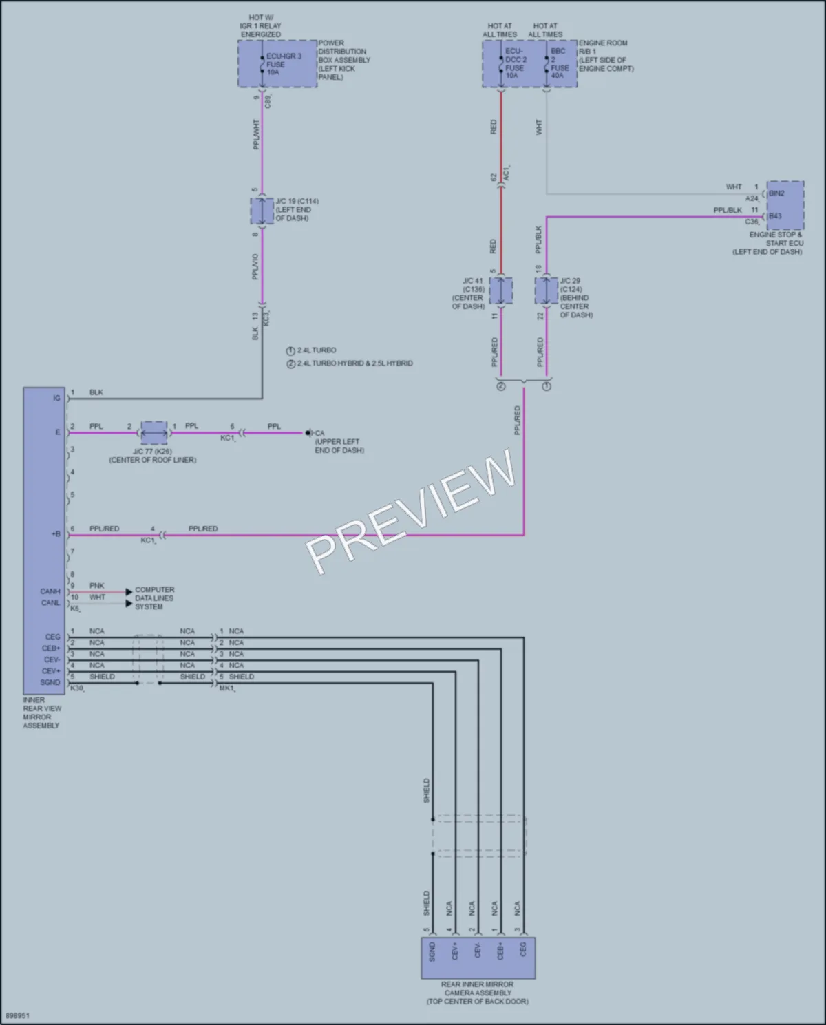 2025 Toyota GrandHighlander Power Mirrors wiring diagram preview