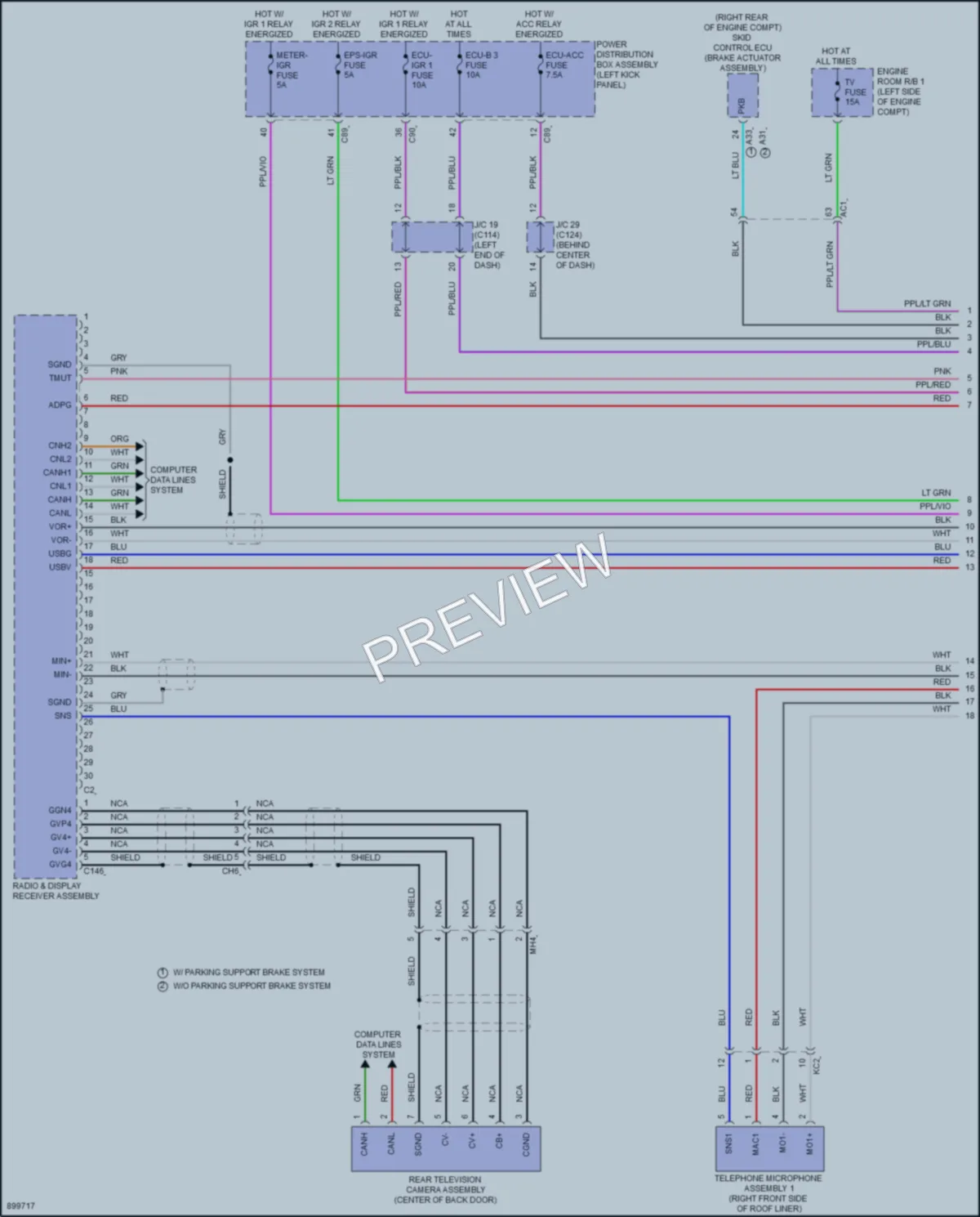 2025 Toyota GrandHighlander Radio wiring diagram preview