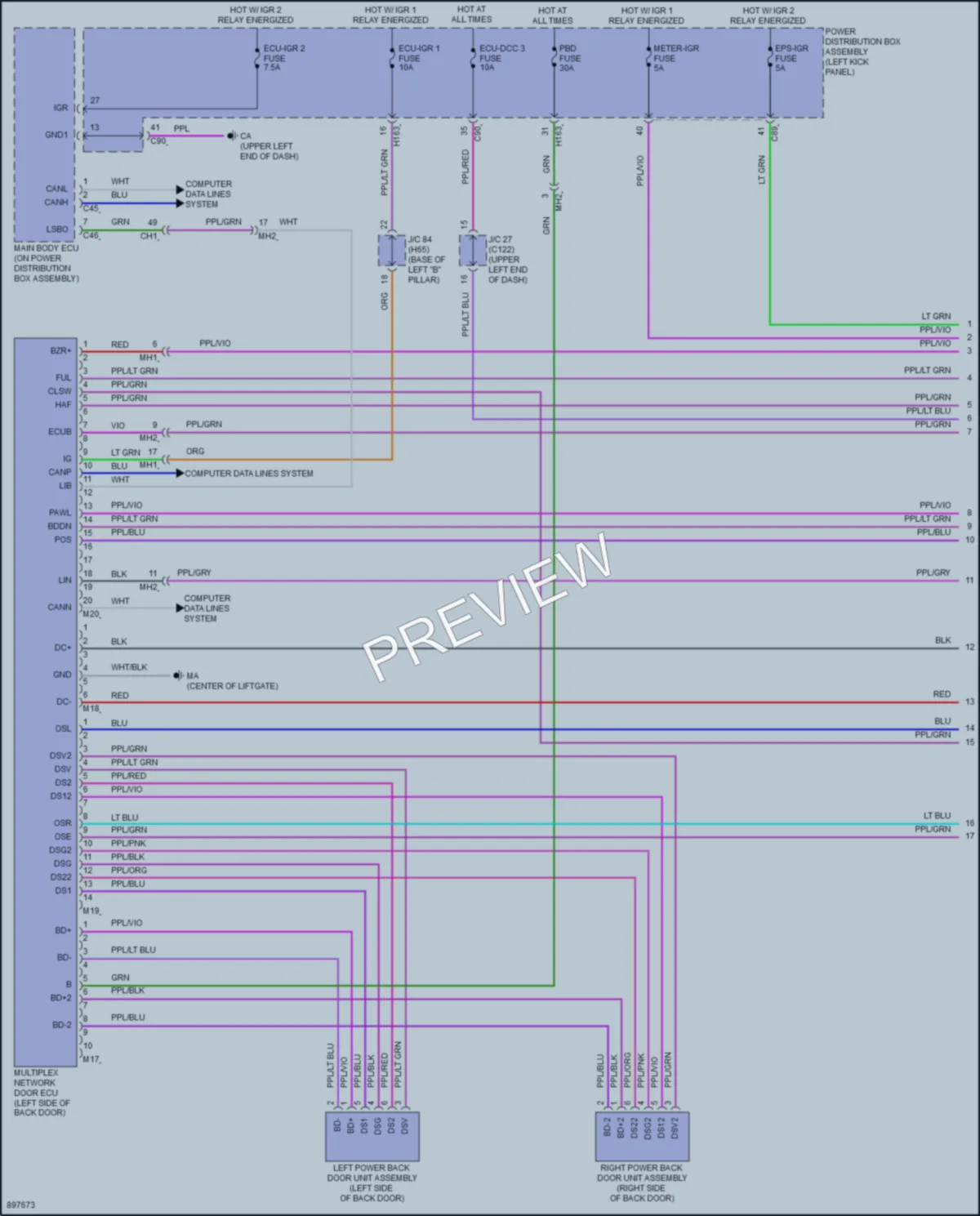 2025 Toyota GrandHighlander Trunk Tailgate Fuel Door wiring diagram preview