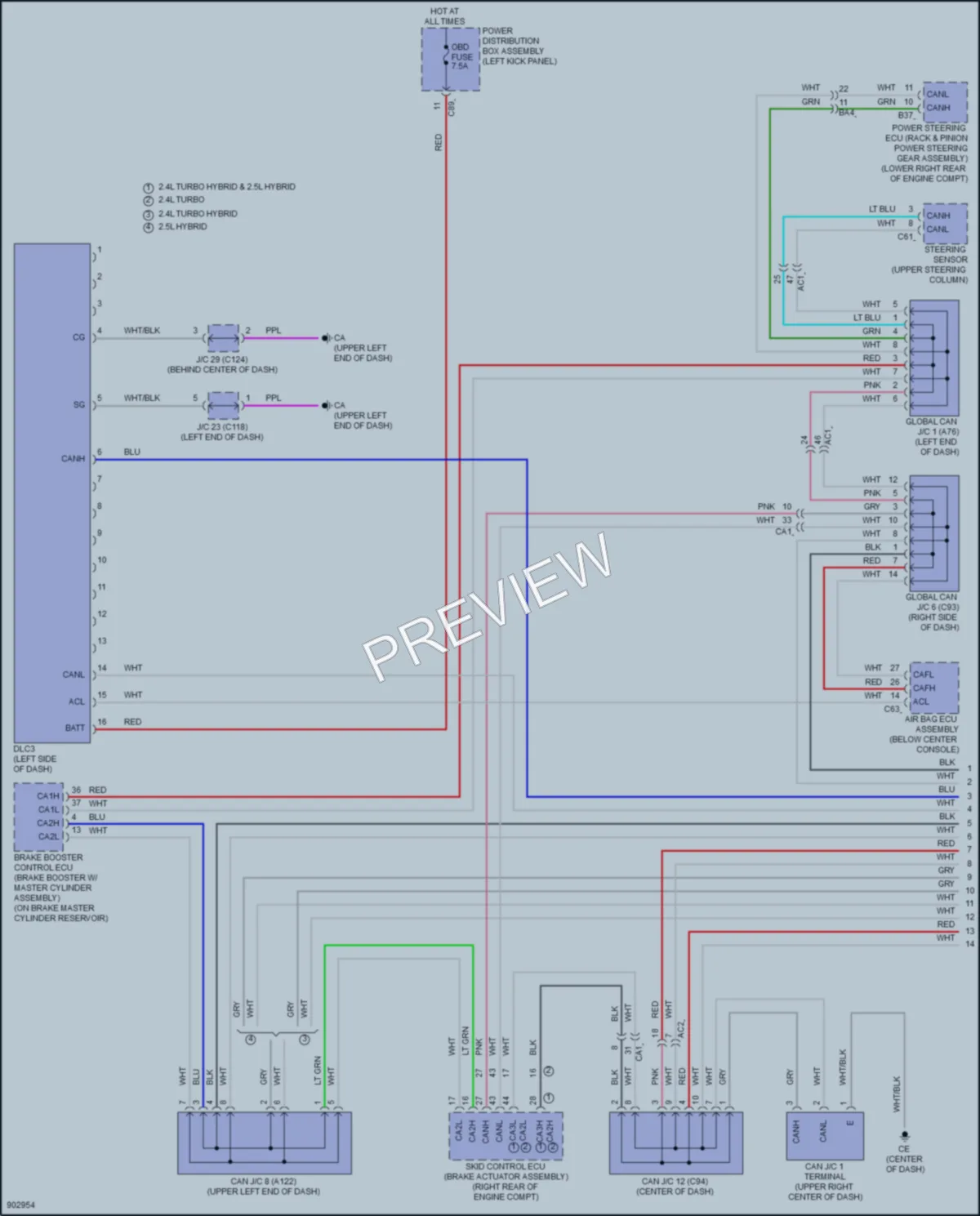 2025 Toyota Highlander Computer Data Lines wiring diagram preview