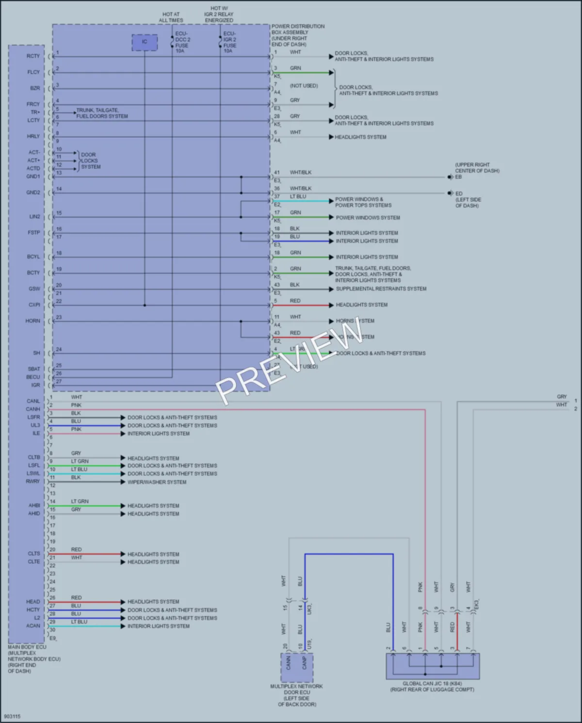 2025 Toyota LandCruiser Body Control Modules wiring diagram preview