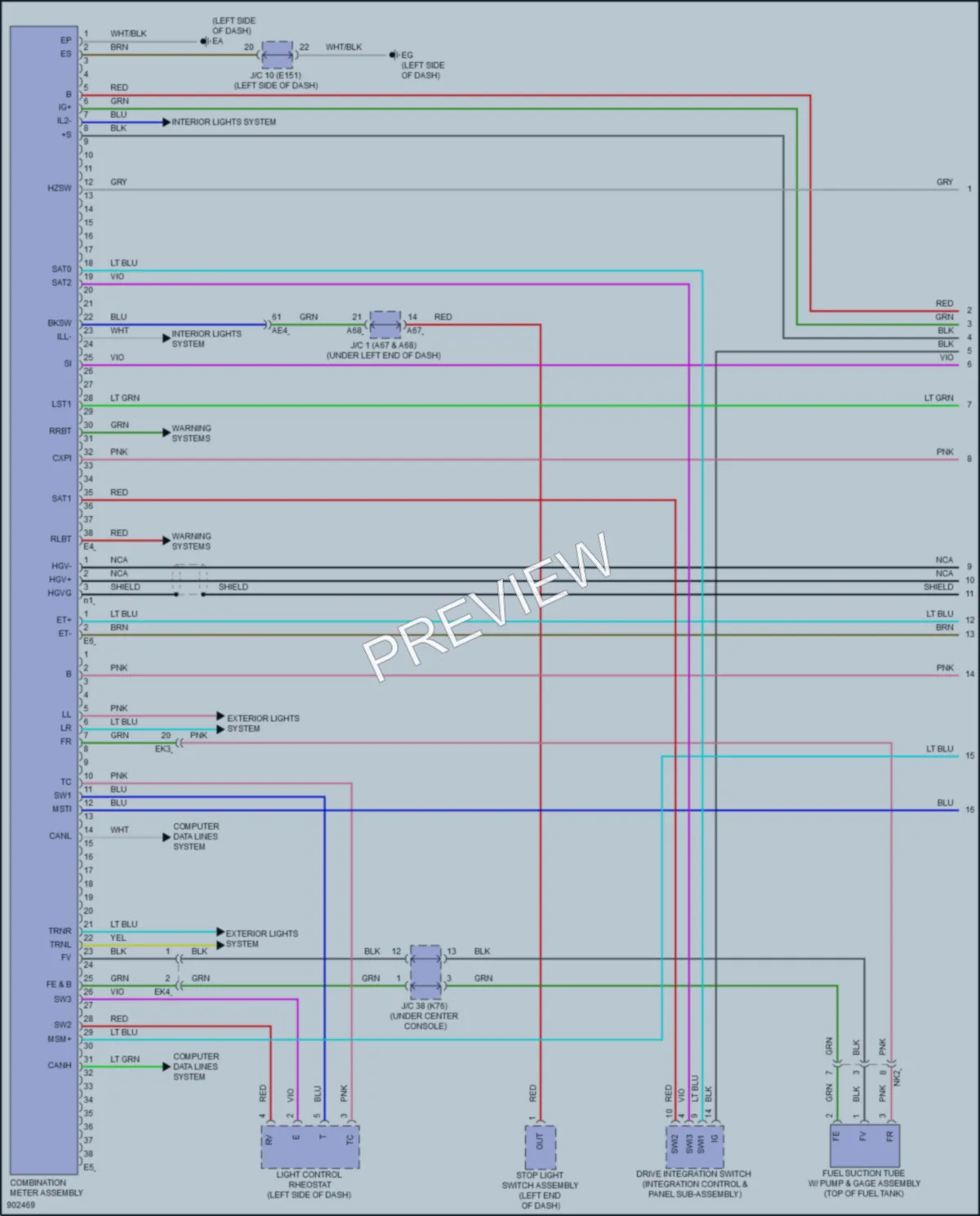 2025 Toyota LandCruiser Instrument Cluster wiring diagram preview