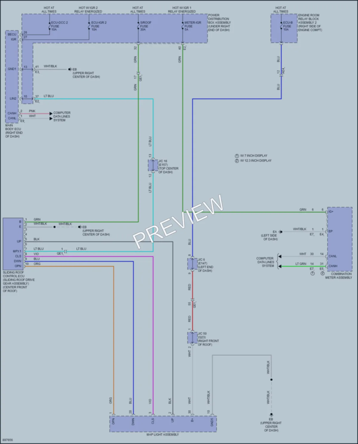 2025 Toyota LandCruiser Power Top Sunroof wiring diagram preview