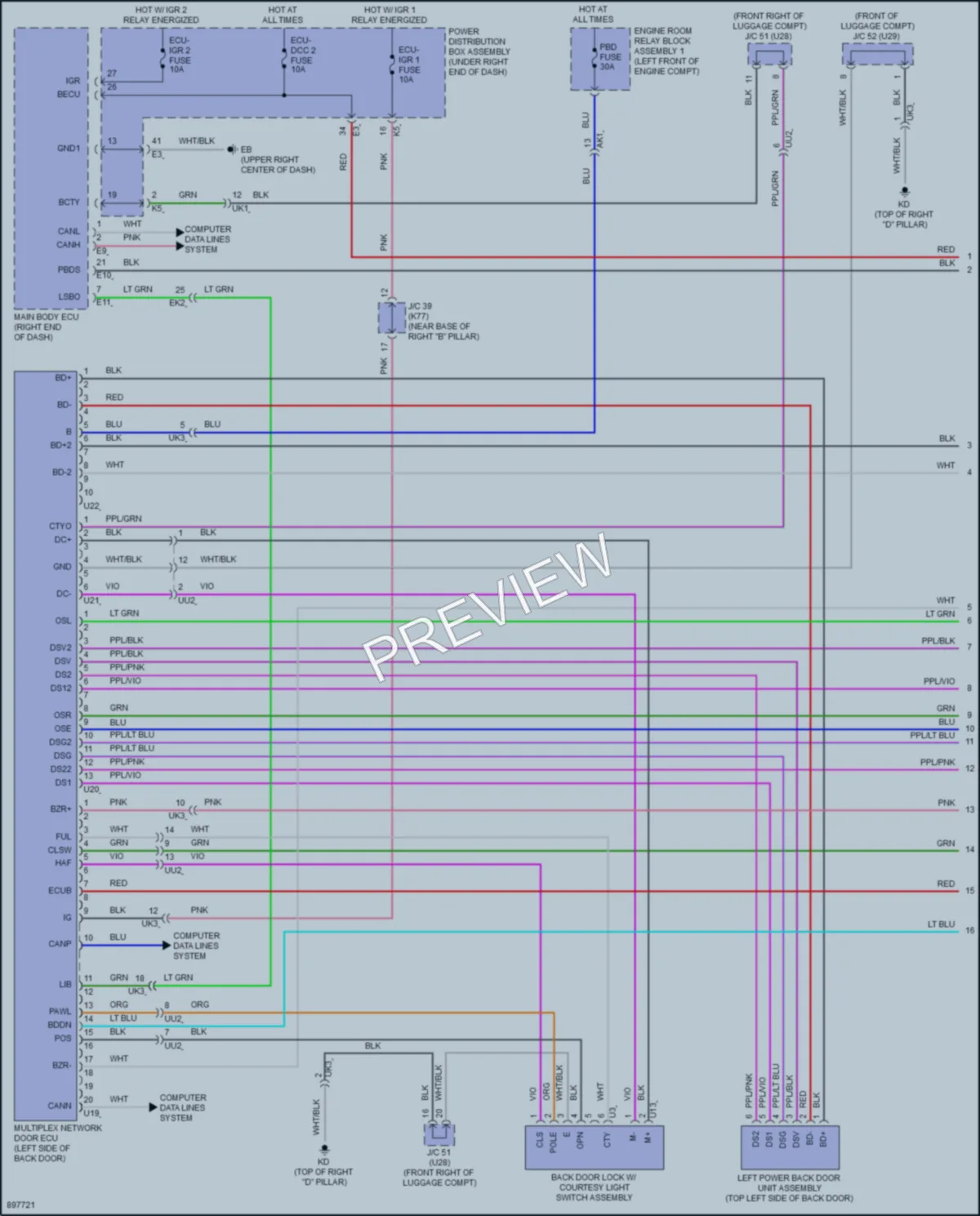 2025 Toyota LandCruiser Trunk Tailgate Fuel Door wiring diagram preview