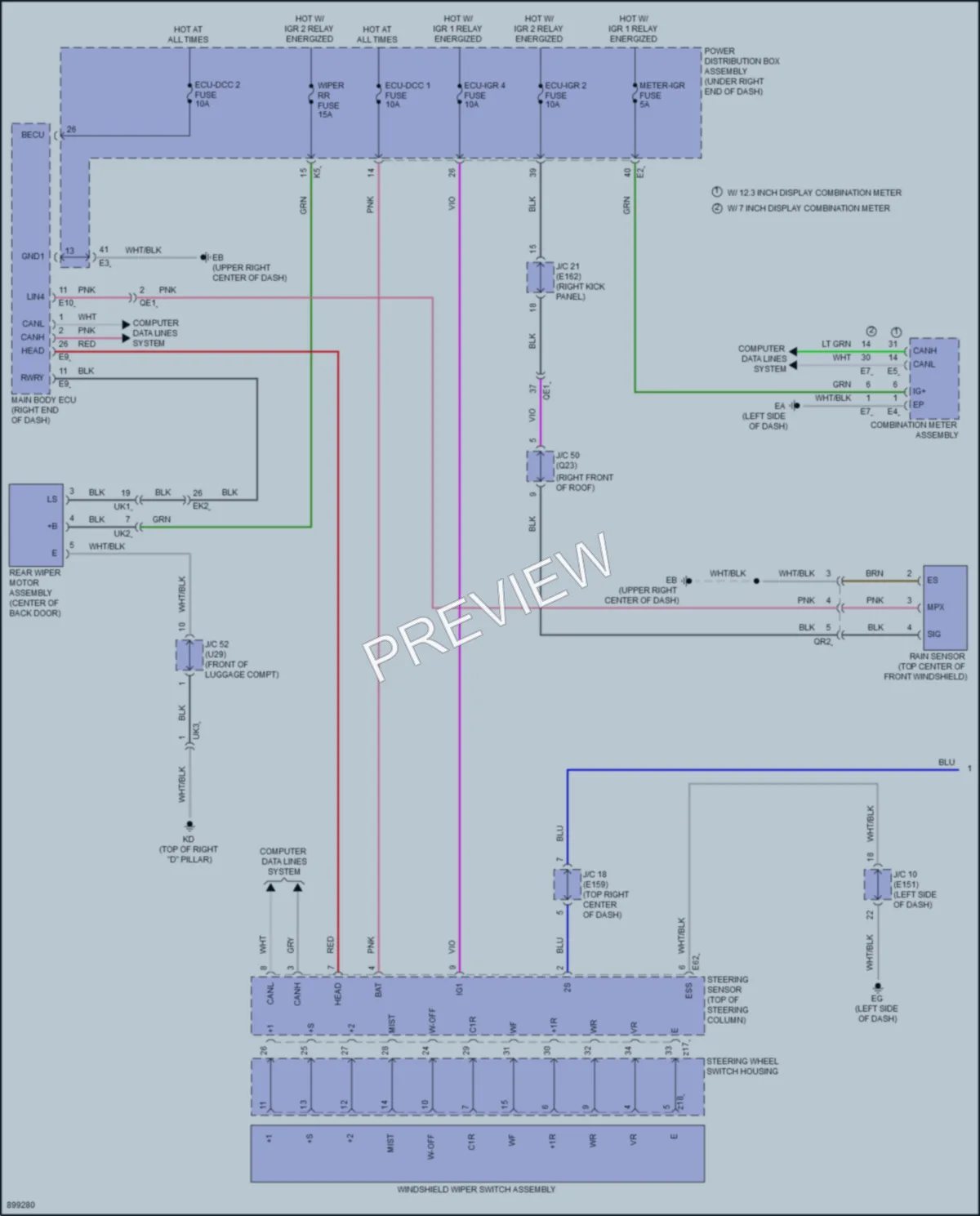 2025 Toyota LandCruiser Wiper Washer wiring diagram preview