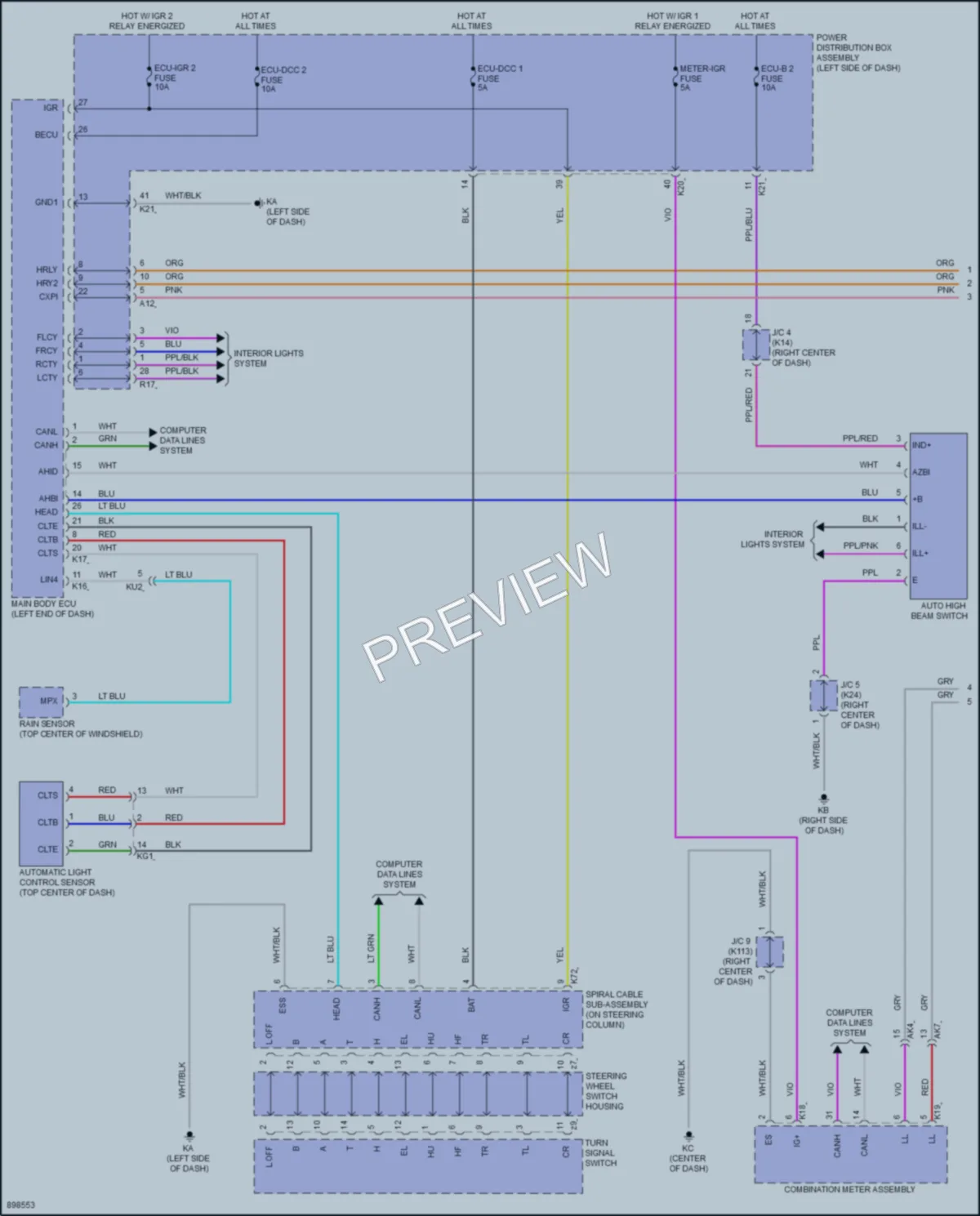 2025 Toyota Prius Headlights wiring diagram preview