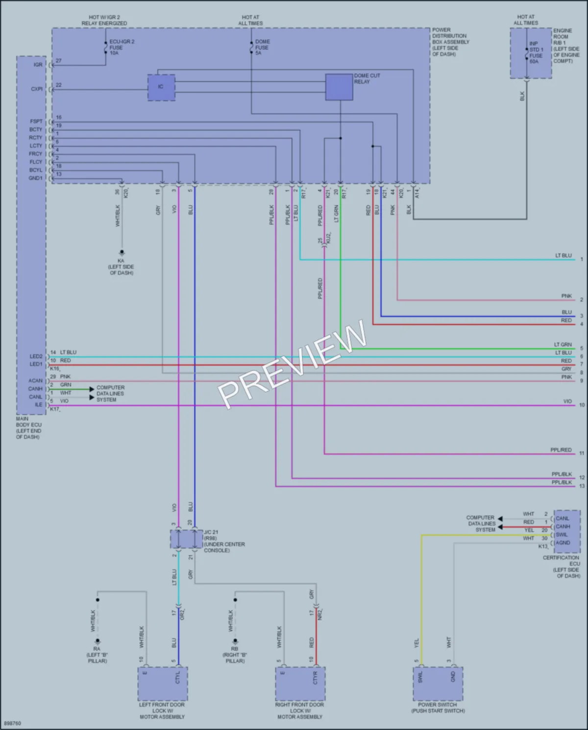 2025 Toyota Prius Interior Lights wiring diagram preview