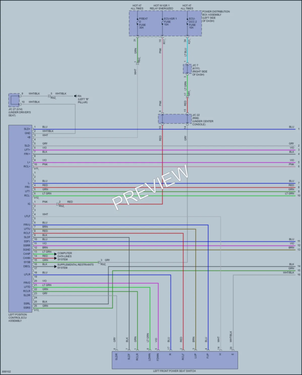 2025 Toyota Prius Memory Systems wiring diagram preview