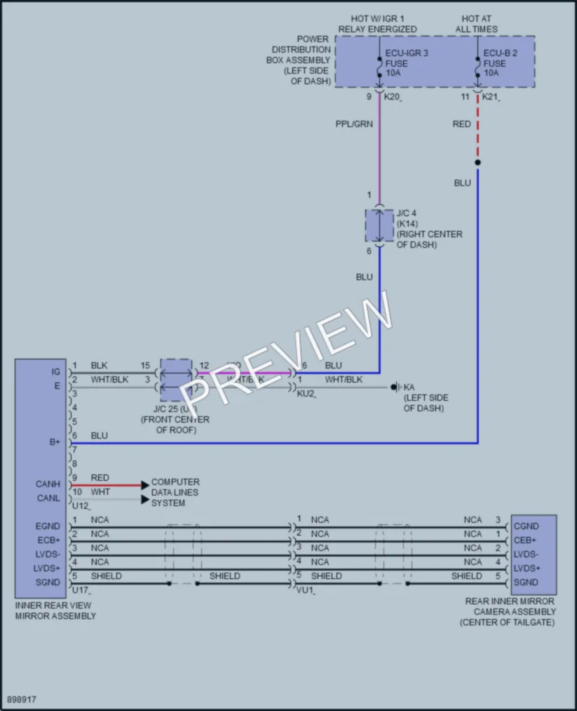 2025 Toyota Prius Power Mirrors wiring diagram preview