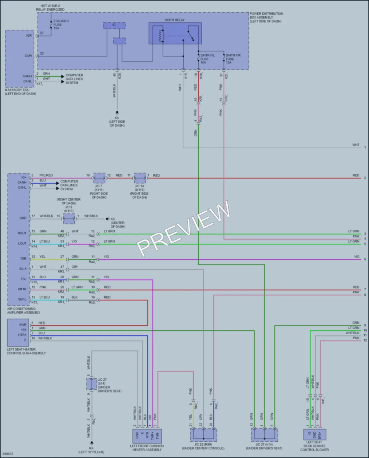 2025 Toyota Prius Power Seats wiring diagram preview