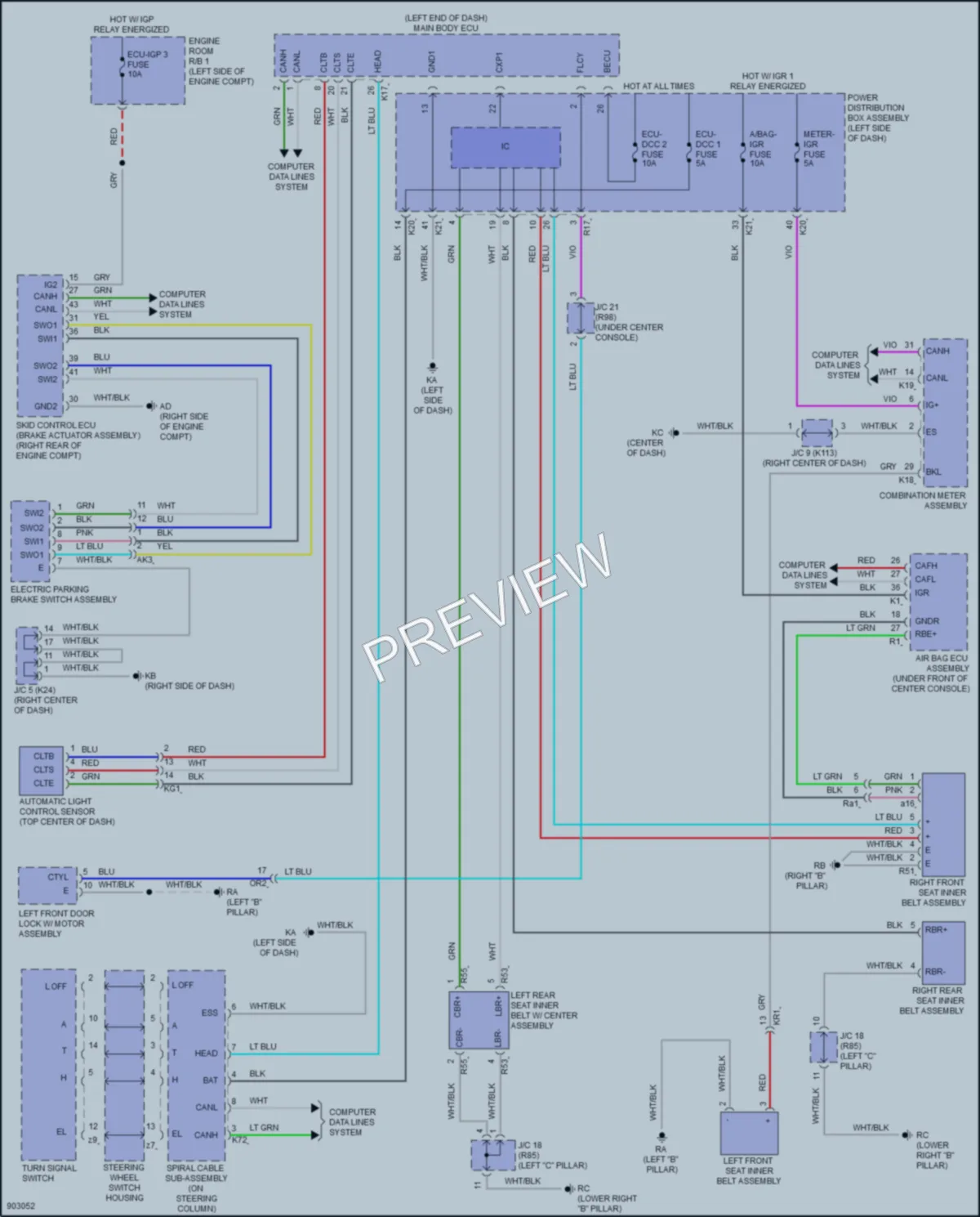 2025 Toyota Prius Warning Systems wiring diagram preview