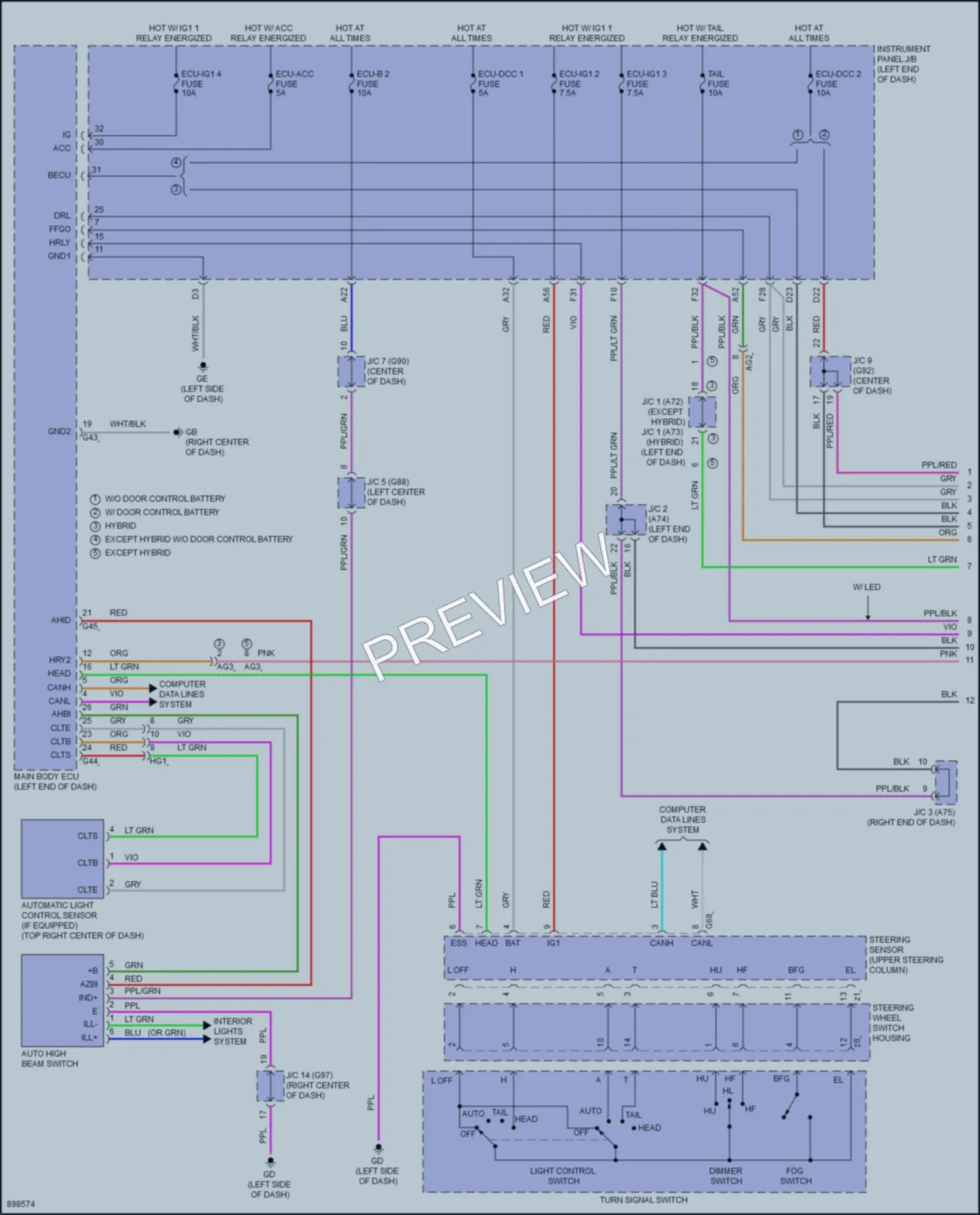2025 Toyota RAV4 Headlights wiring diagram preview