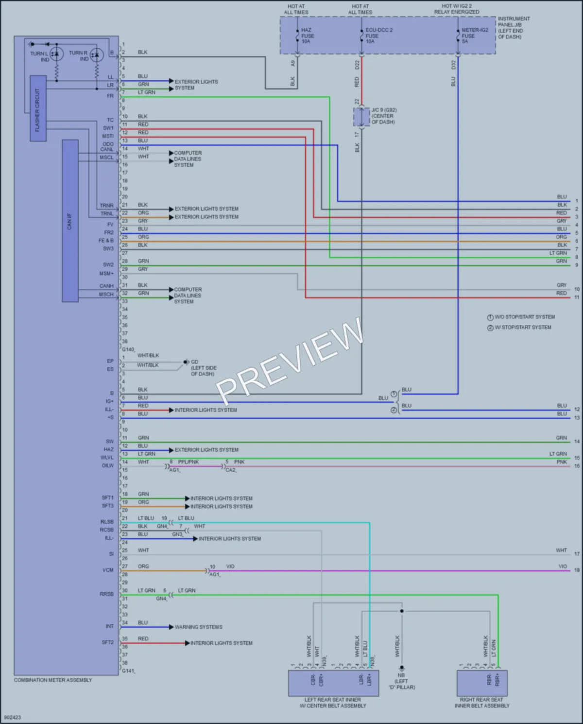 2025 Toyota RAV4 Instrument Cluster wiring diagram preview