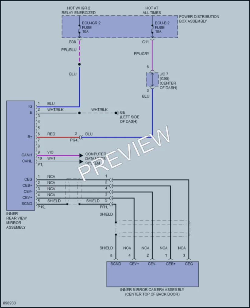 2025 Toyota RAV4 Power Mirrors wiring diagram preview