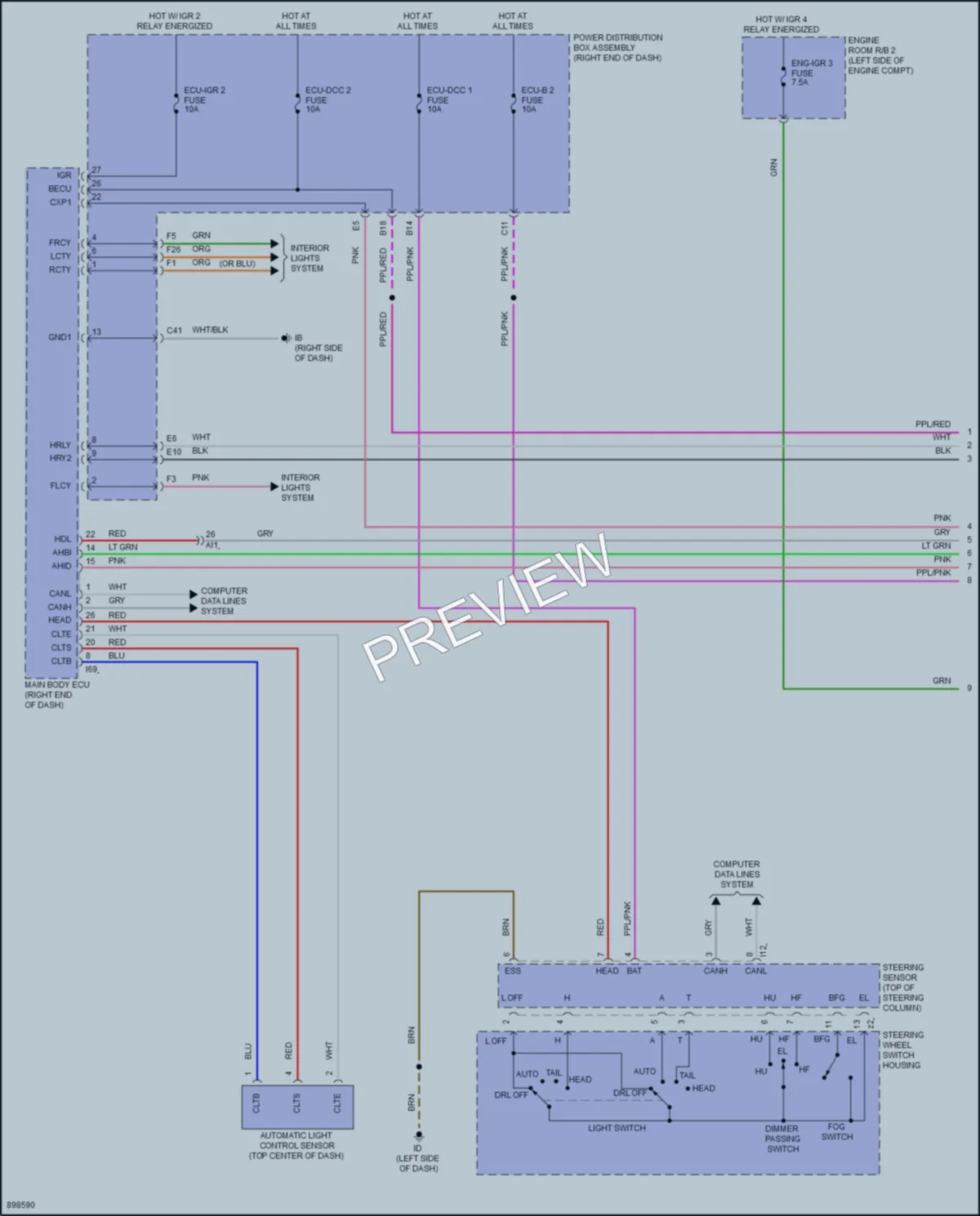 2025 Toyota Sequoia Headlights wiring diagram preview