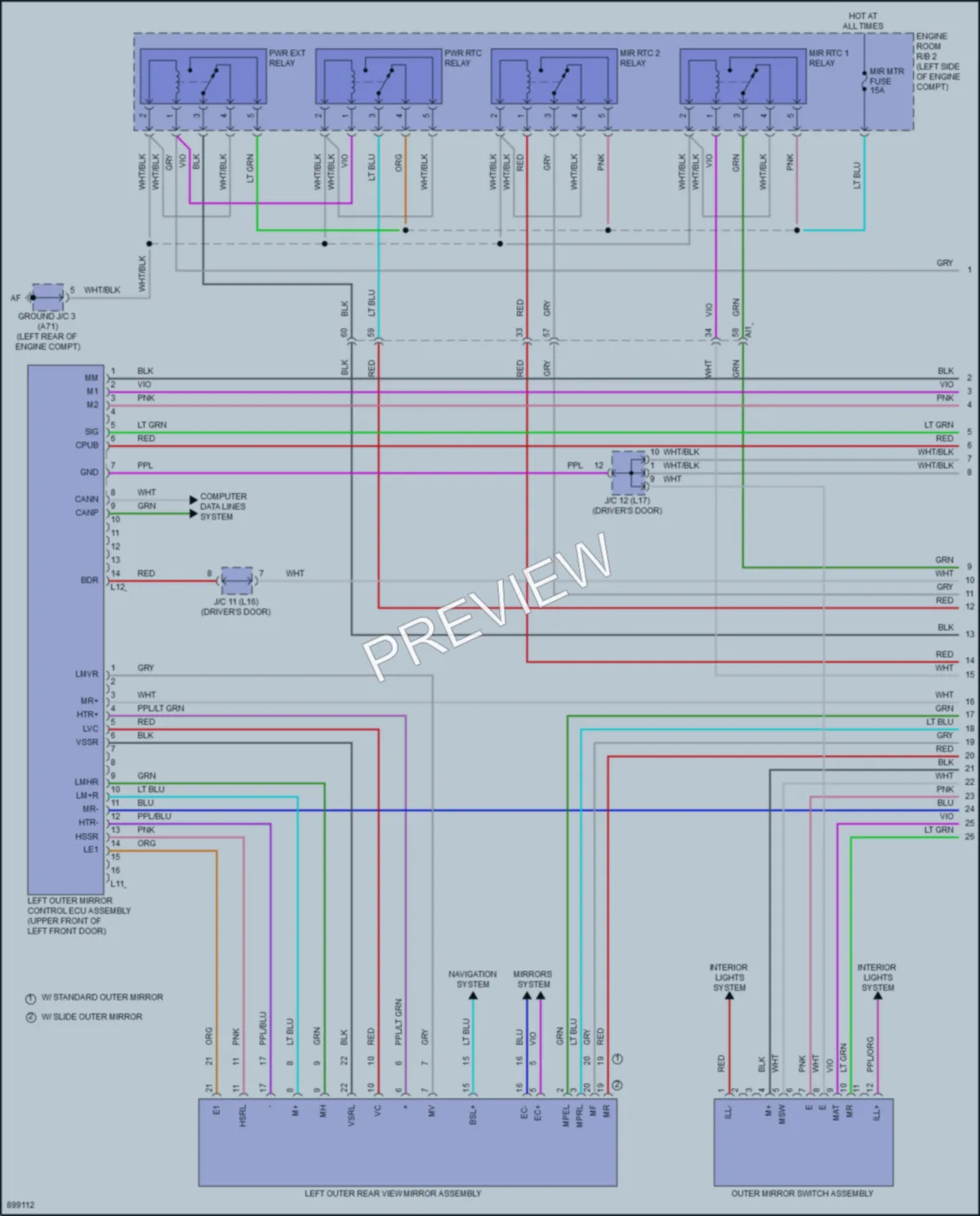 2025 Toyota Sequoia Memory Systems wiring diagram preview