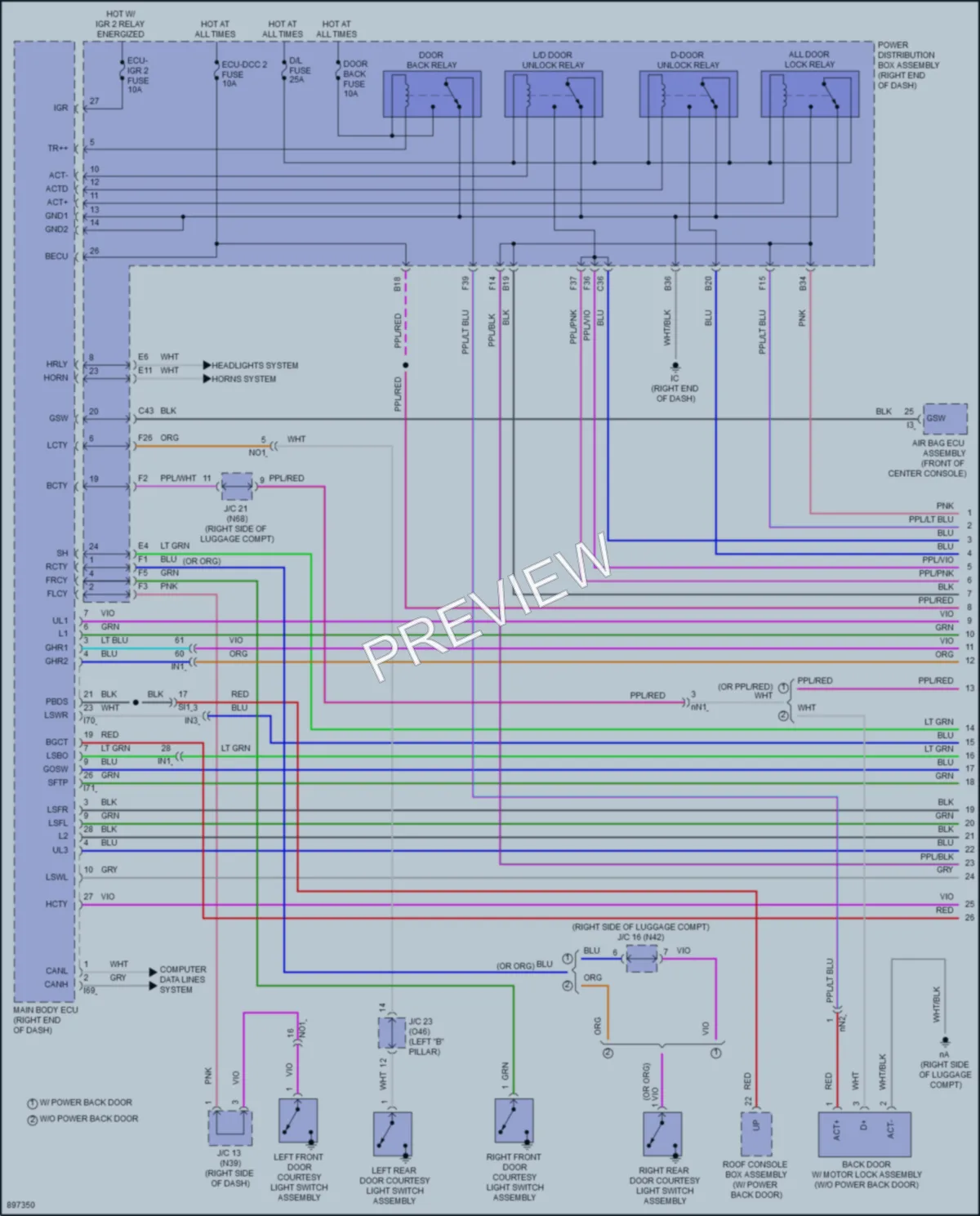 2025 Toyota Sequoia Power Door Locks wiring diagram preview