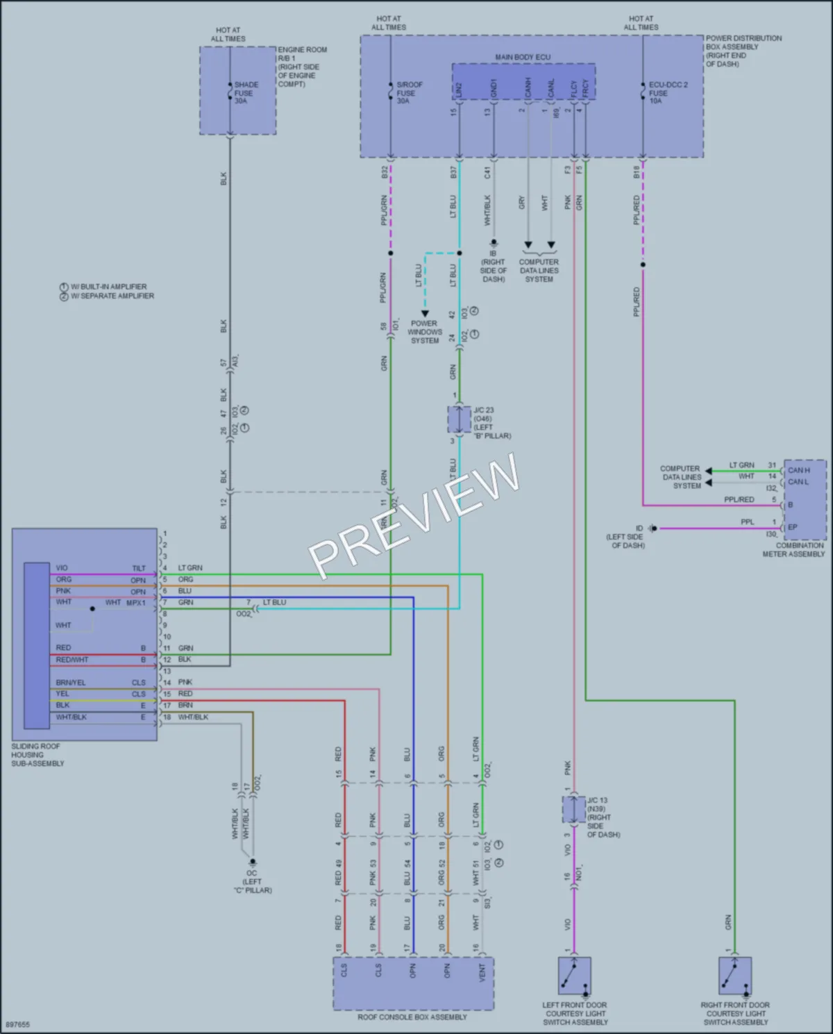 2025 Toyota Sequoia Power Top Sunroof wiring diagram preview
