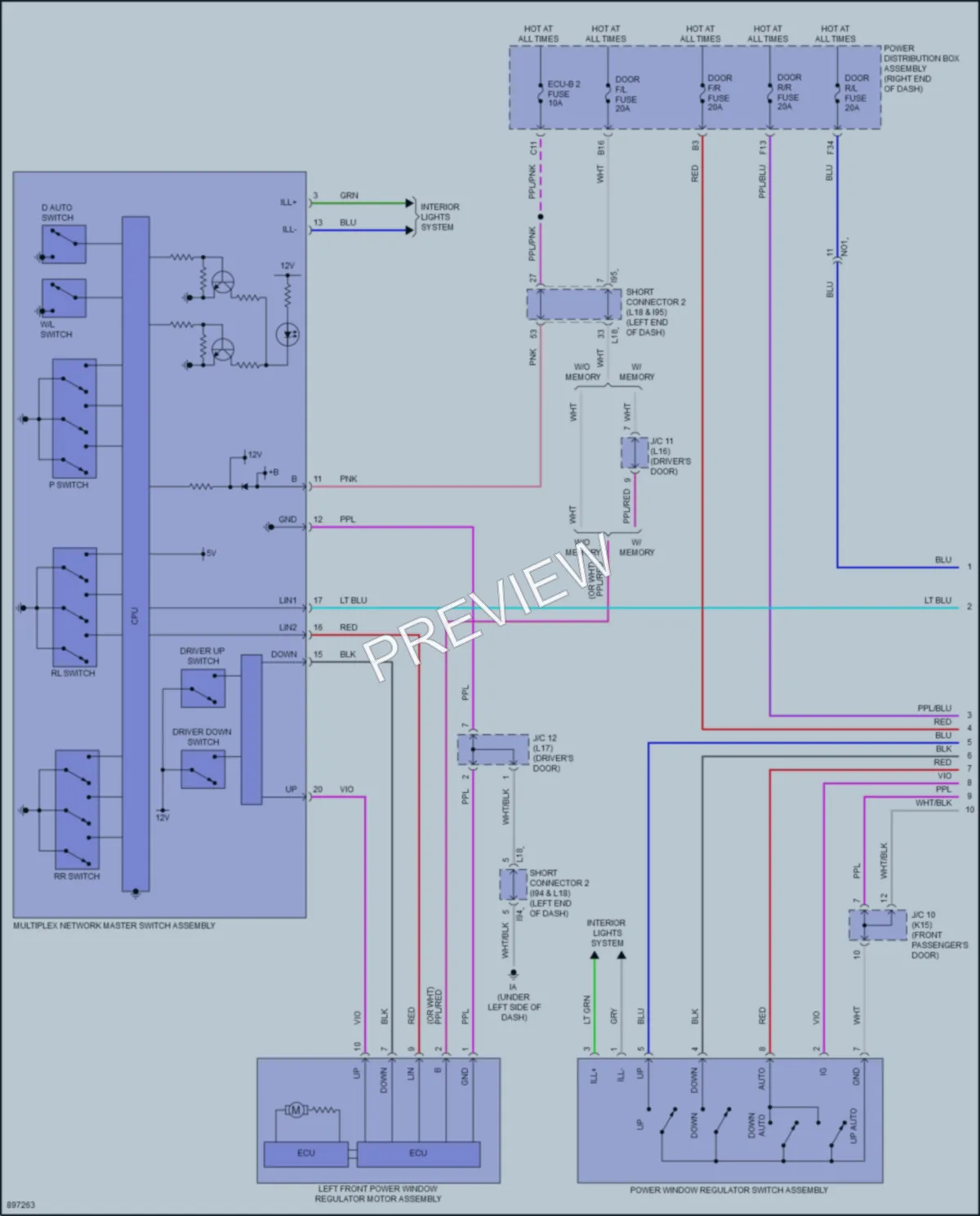 2025 Toyota Sequoia Power Windows wiring diagram preview