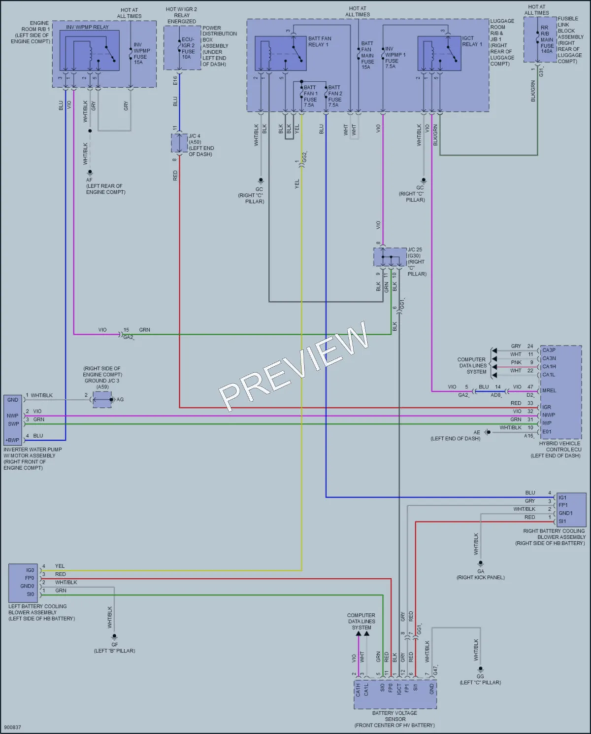 2025 Toyota Sienna Cooling Fan wiring diagram preview