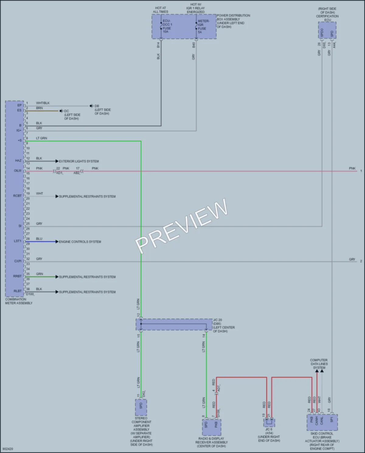 2025 Toyota Sienna Instrument Cluster wiring diagram preview