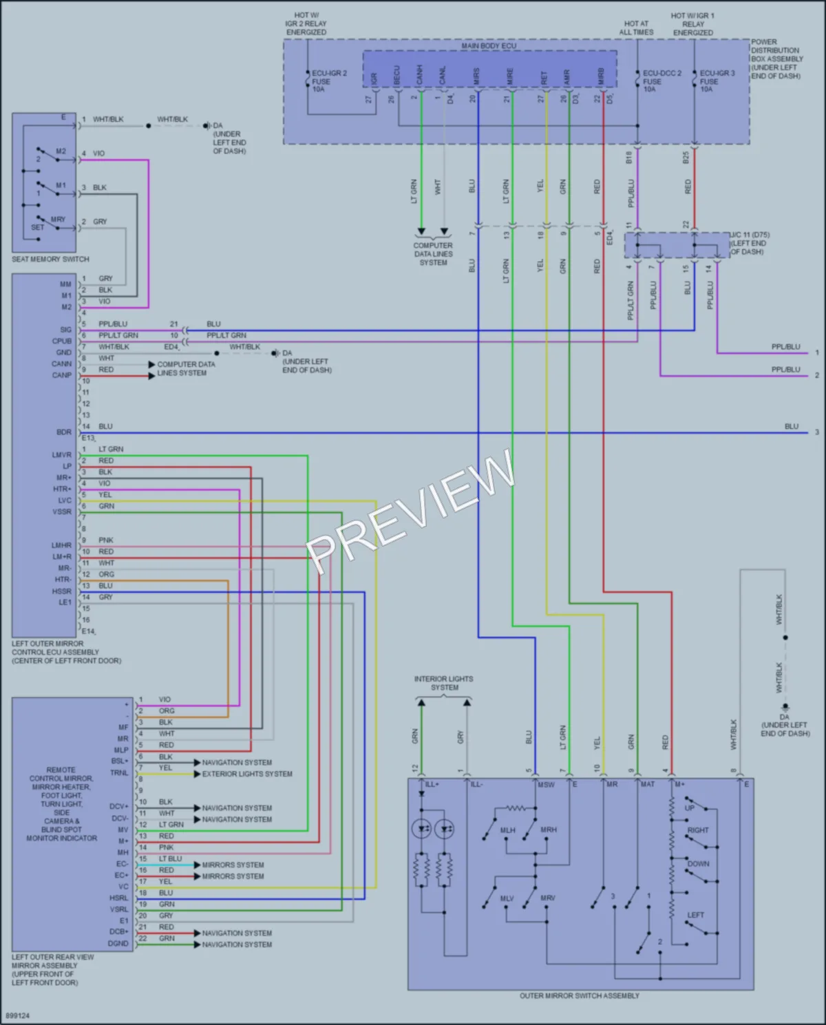 2025 Toyota Sienna Memory Systems wiring diagram preview