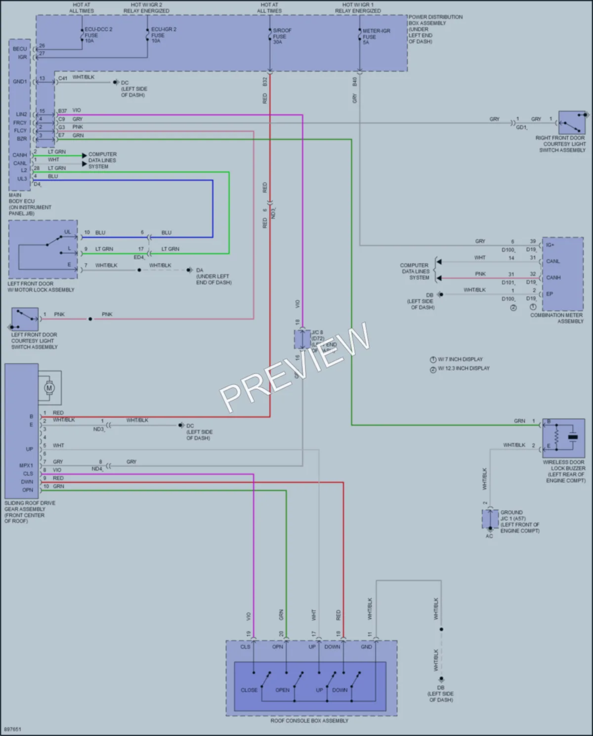 2025 Toyota Sienna Power Top Sunroof wiring diagram preview