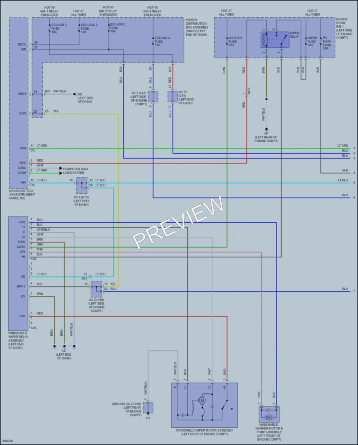 2025 Toyota Sienna Wiper Washer wiring diagram preview