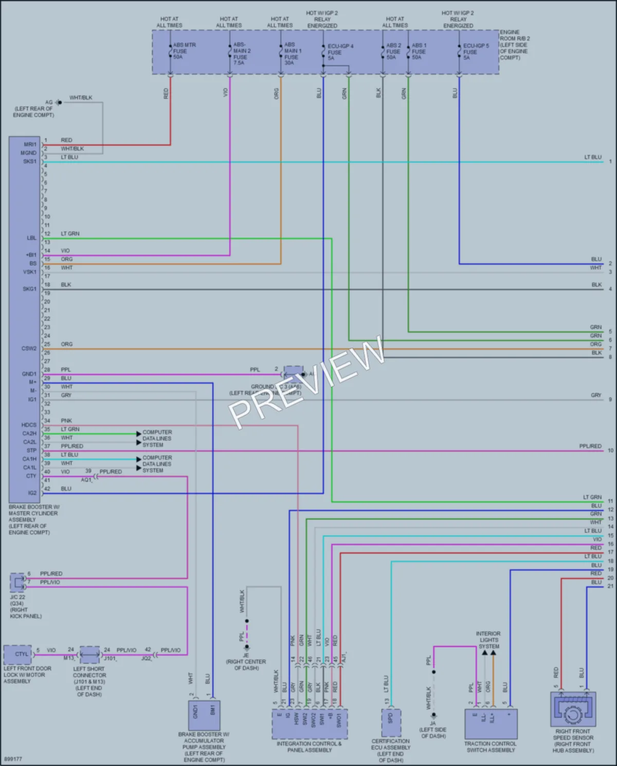 2025 Toyota Tacoma Anti Lock Brakes wiring diagram preview