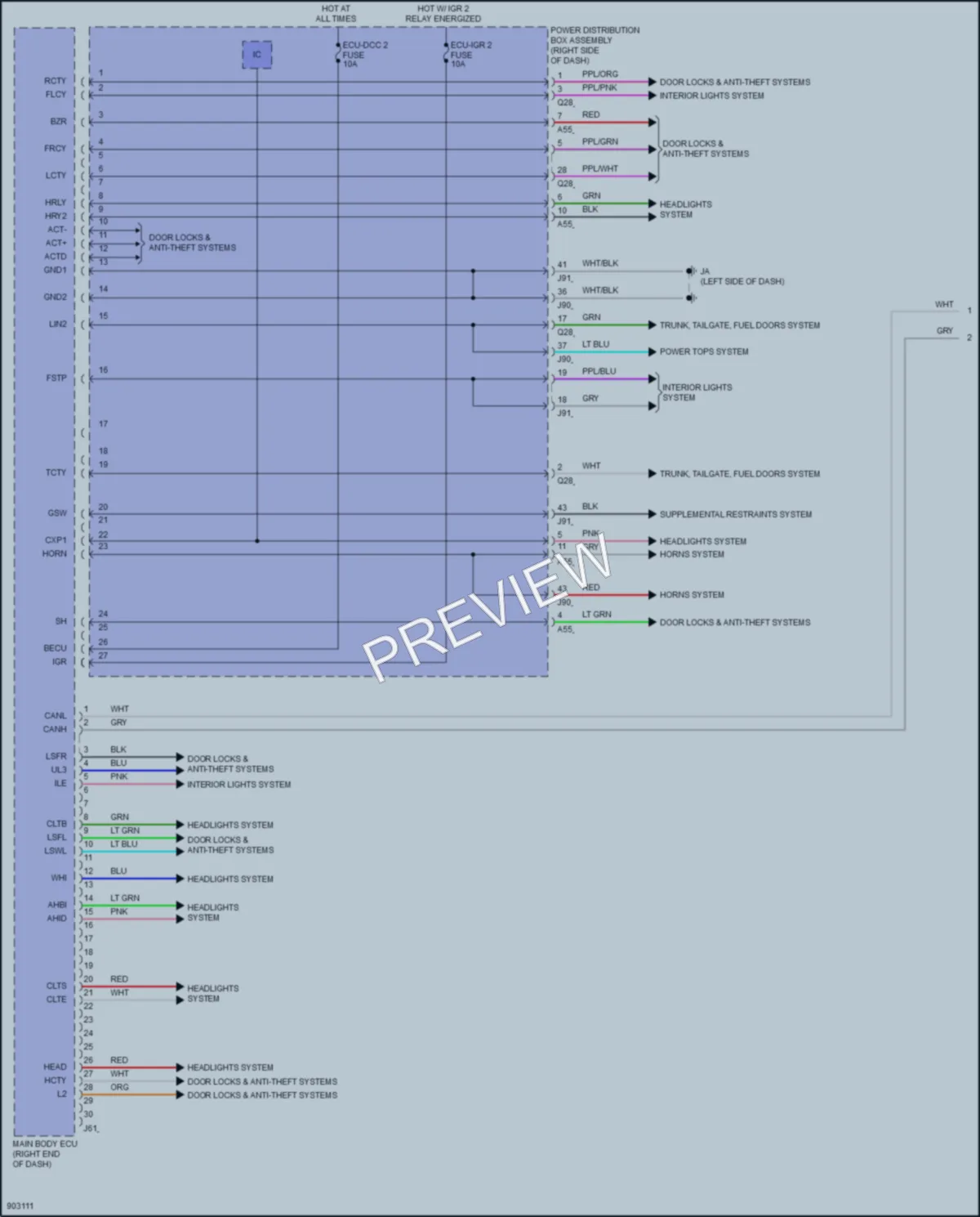 2025 Toyota Tacoma Body Control Modules wiring diagram preview