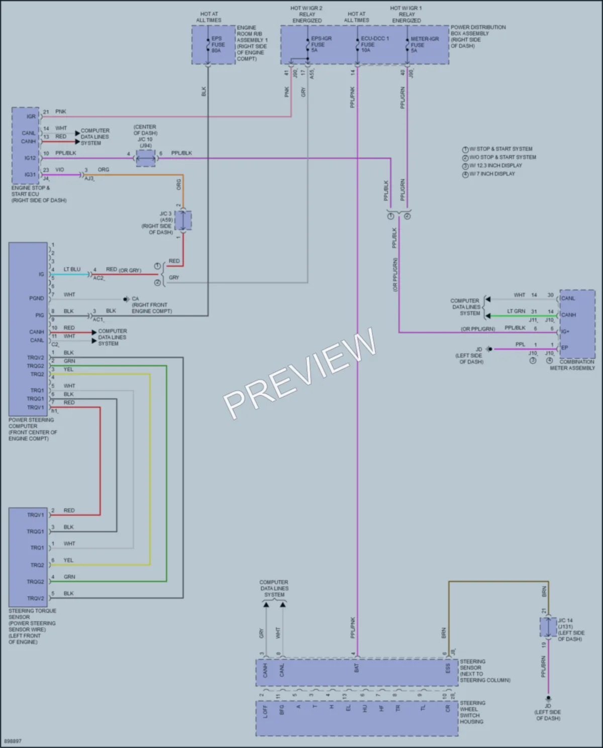 2025 Toyota Tacoma Electronic Power Steering wiring diagram preview