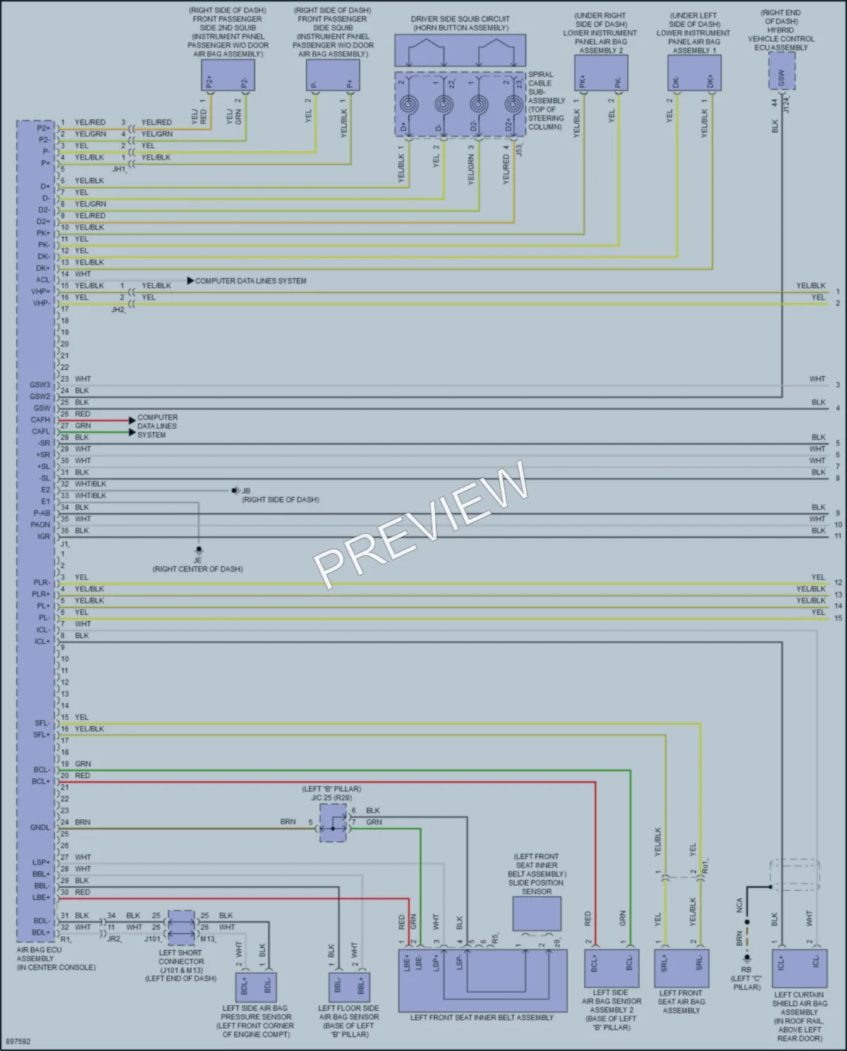 2025 Toyota Tacoma Supplemental Restraints wiring diagram preview