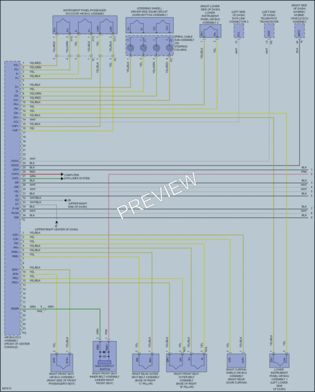 2025 Toyota Tundra Supplemental Restraints wiring diagram preview