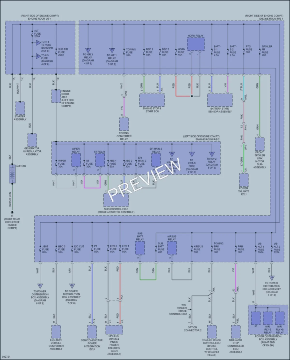 2025 Toyota TundraHybrid Power Distribution wiring diagram preview