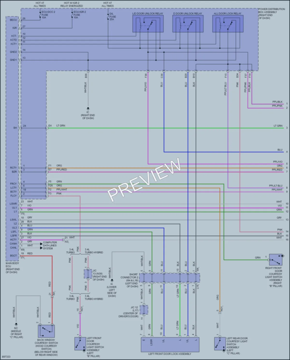 2025 Toyota TundraHybrid Power Door Locks wiring diagram preview