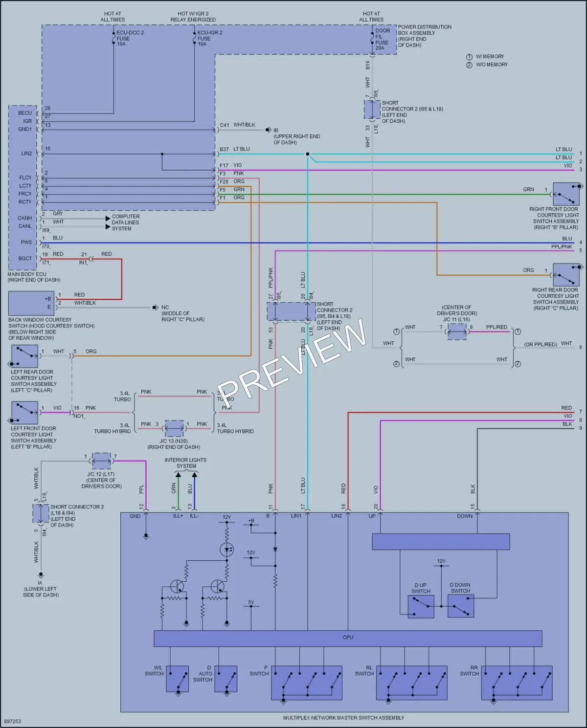 2025 Toyota TundraHybrid Power Windows wiring diagram preview