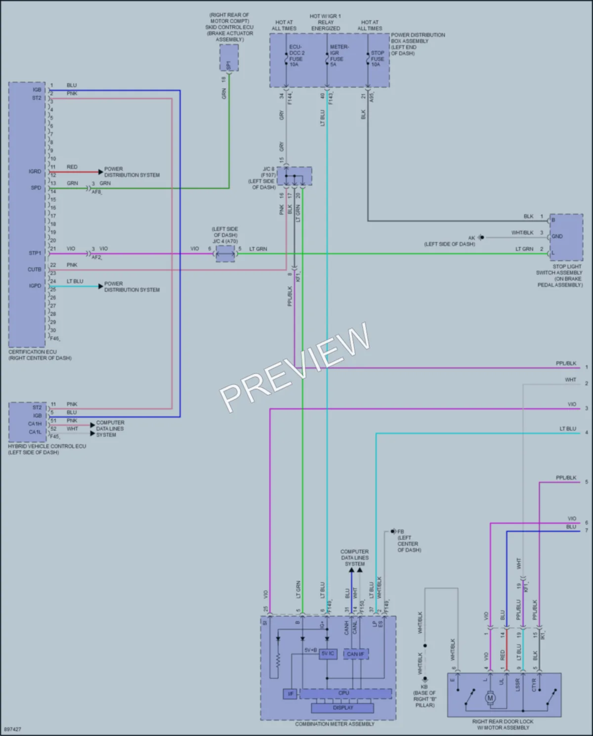 2025 Toyota bZ4X Anti Theft wiring diagram preview