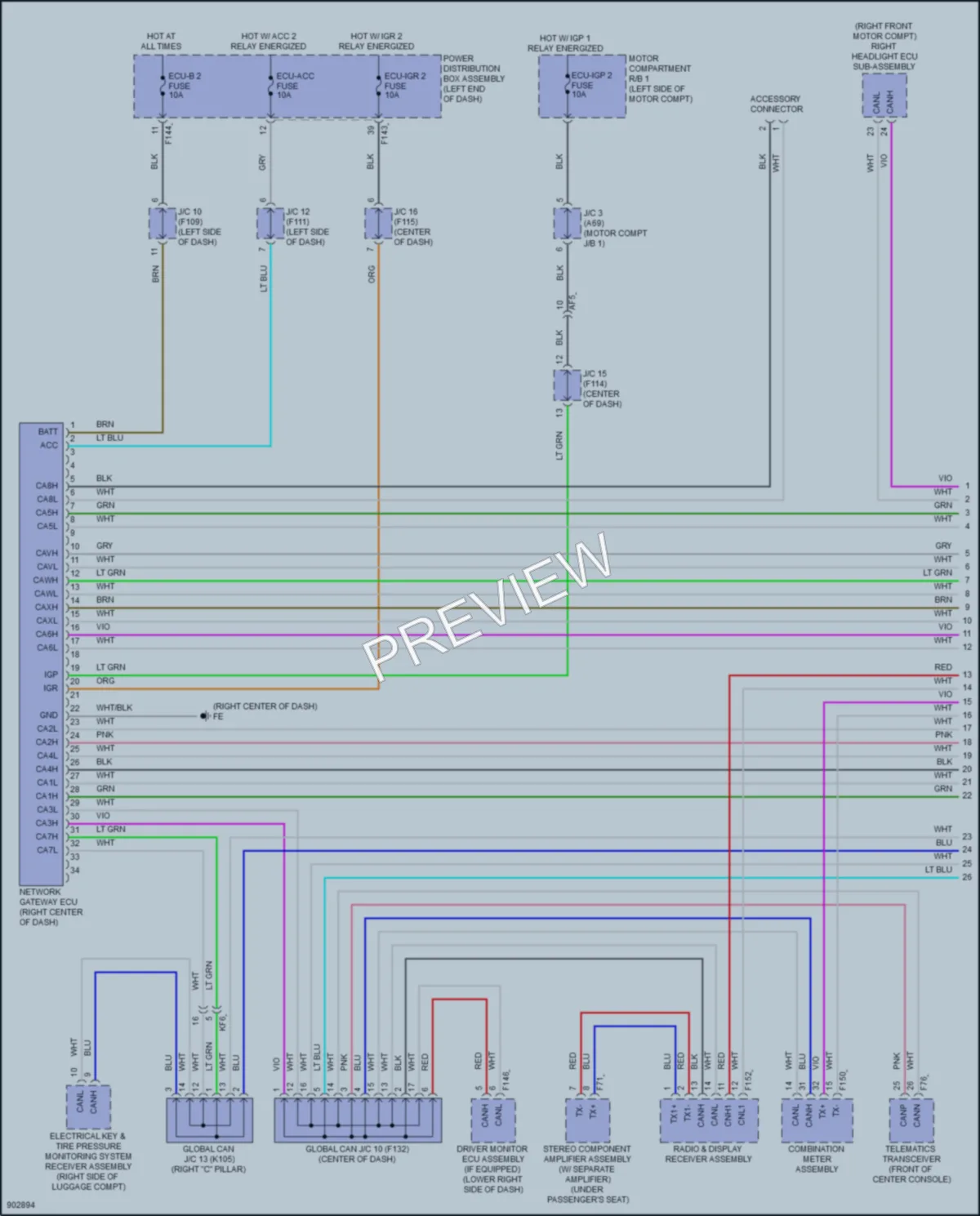 2025 Toyota bZ4X Computer Data Lines wiring diagram preview